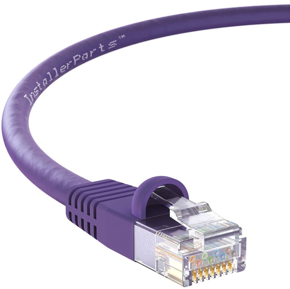 InstallerParts CAT6 Ethernet Cable UTP Booted 7FT (50 Pack) - 10Gbps High-Speed Network Cable for Home Office, Gaming & Server Rooms - Purple Professional Series Patch Cord for Internet & LAN Connections