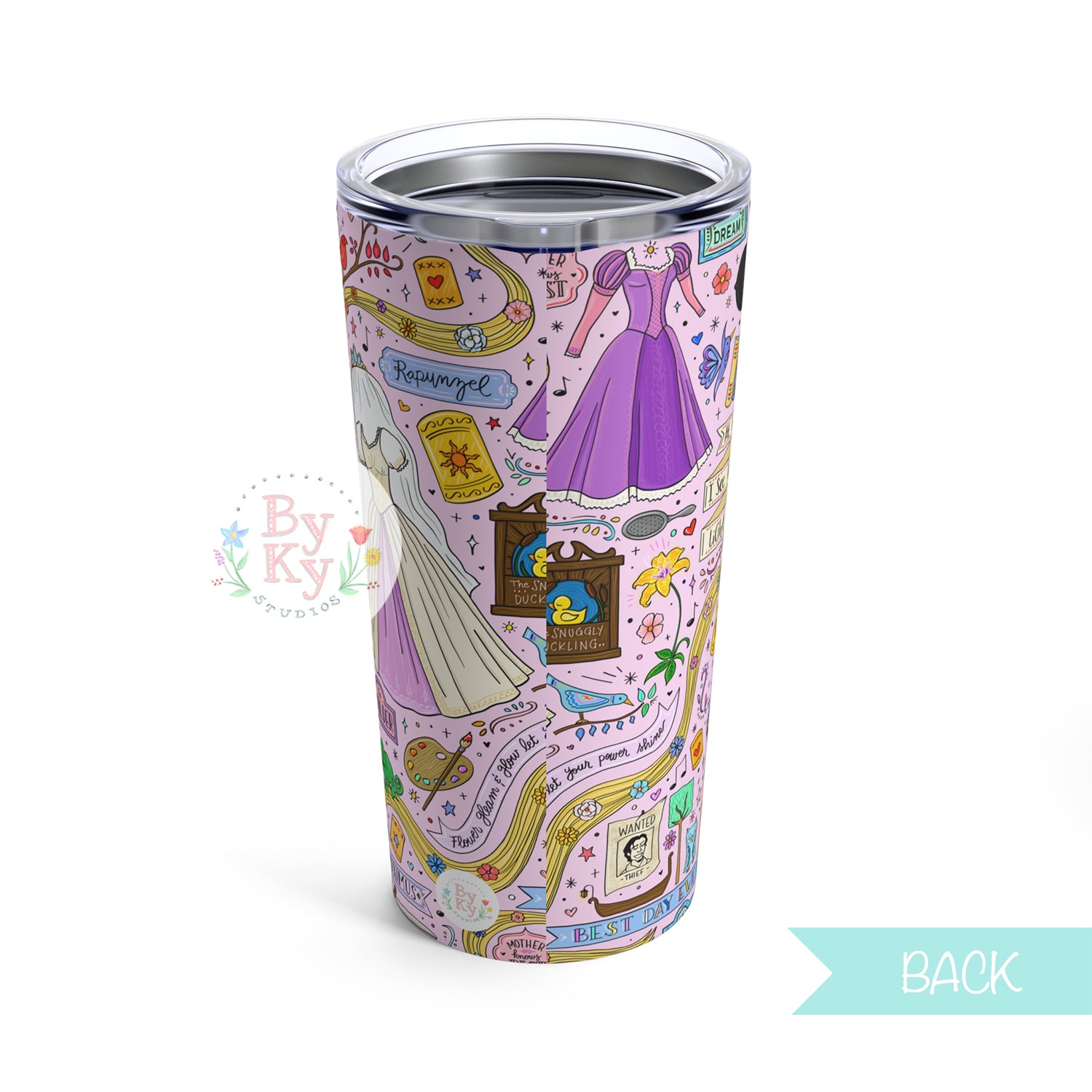 Rapunzel Princess 20oz Tumbler Cup - Insulated Stainless Steel Travel Mug for Hot & Cold Drinks - Perfect for Disney Fans, Kids, and Gift Giving