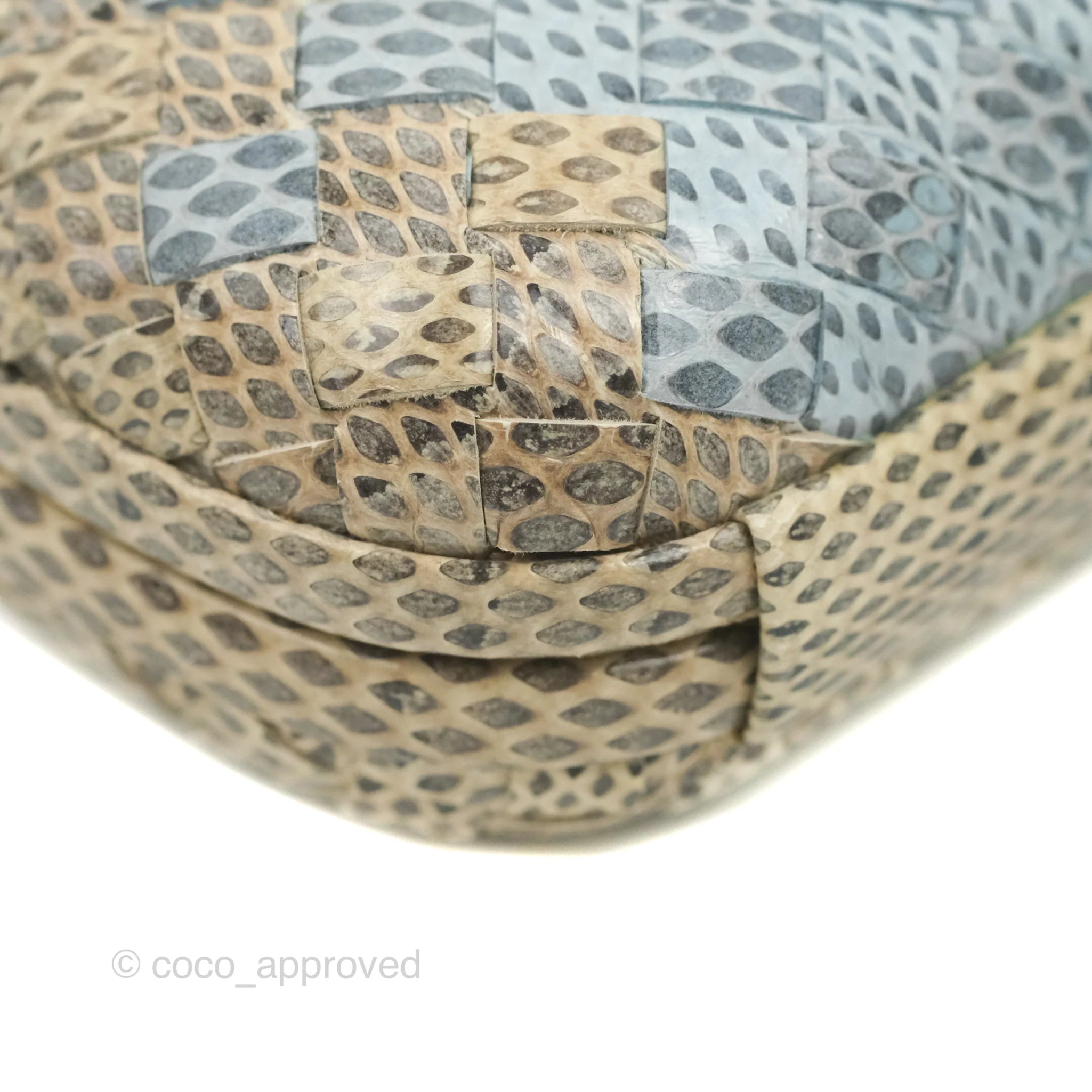 Bottega Veneta Ayers Intreccio Stretch Knot Clutch Python Leather Handbag - Luxury Designer Clutch for Evening Parties & Special Occasions