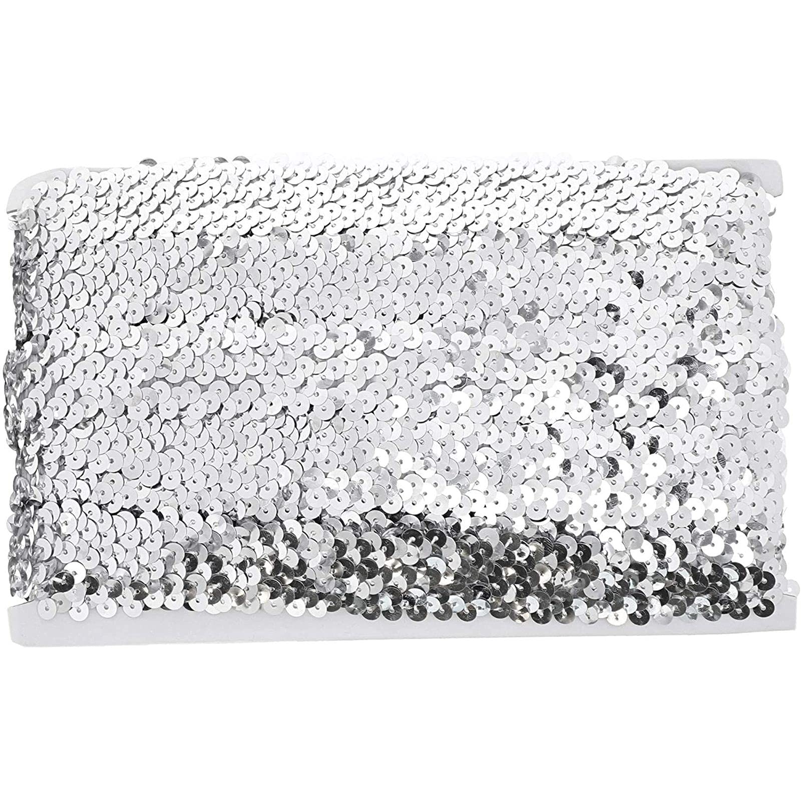 Bright Creations Silver Sequin Trim - 10 Yards Sewing Accessories for DIY Costumes, Dresses & Home Decor Projects