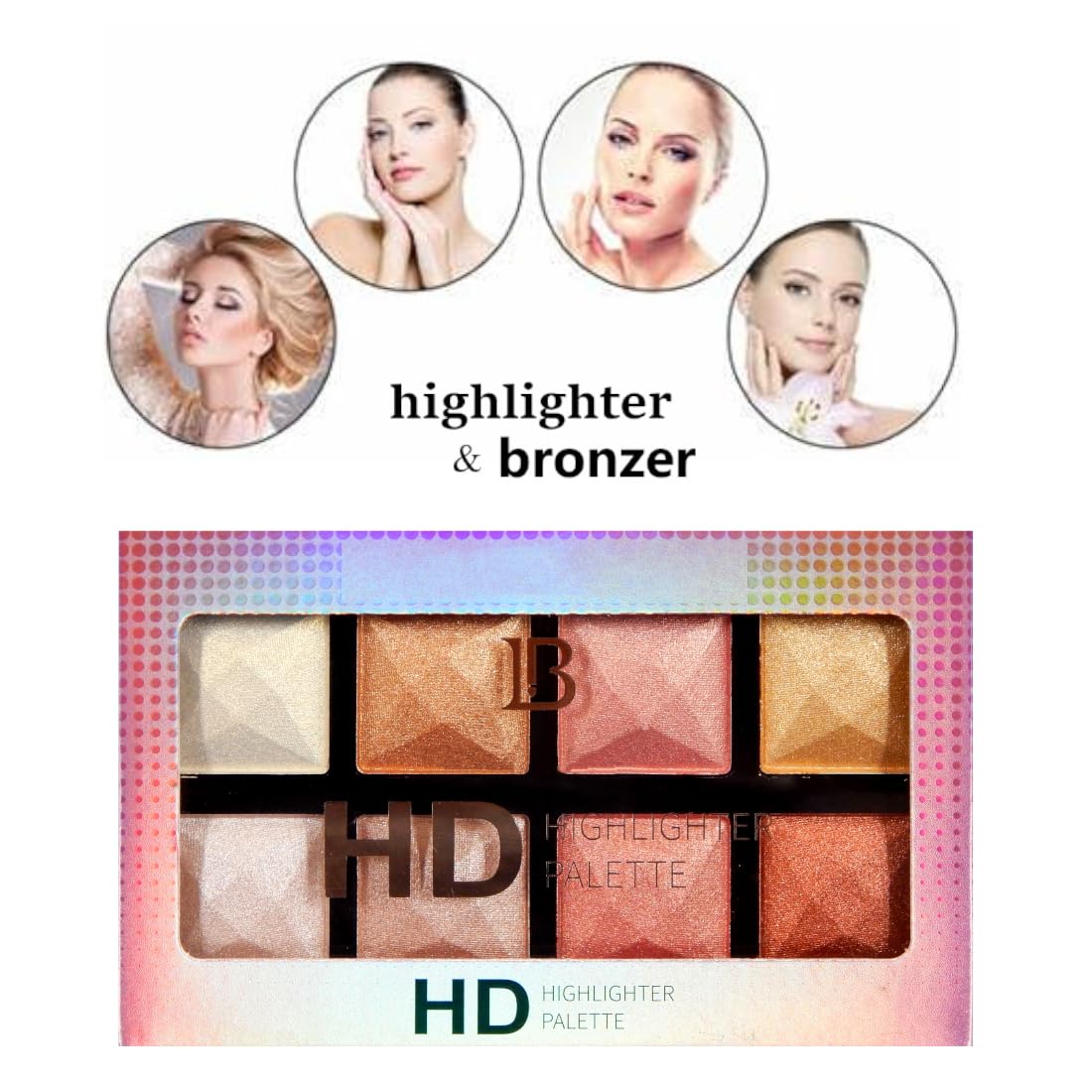 VARS LONDON Highlighter & Bronzer Palette - Nude Face Contour Makeup Kit with Shimmering Glow | LAKU HIGHLIGHTER SH02 | Perfect for Daily Makeup, Party Glam & Photoshoots