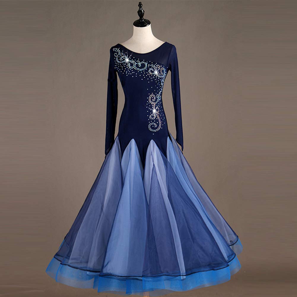 Elegant Women's Performance Ballroom Dress for Modern Waltz & Tango - Smooth Professional Dance Costume for Ballroom Competitions & Social Dancing