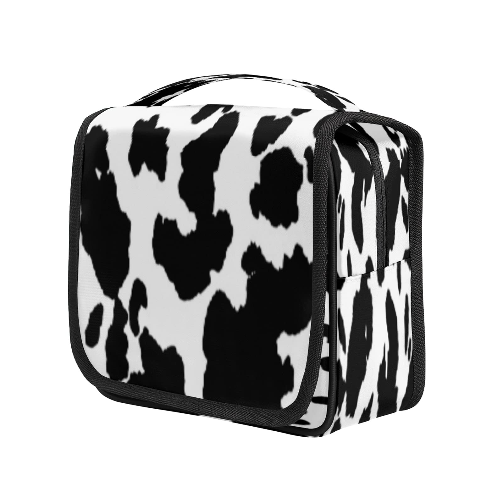 Waterproof Hanging Travel Toiletry Bag for Women & Men - Large Capacity Cow Print Makeup Organizer, Cosmetic Bag for Adults & Teens - Perfect for Camping, Gym, Business Trips & Vacation Essentials