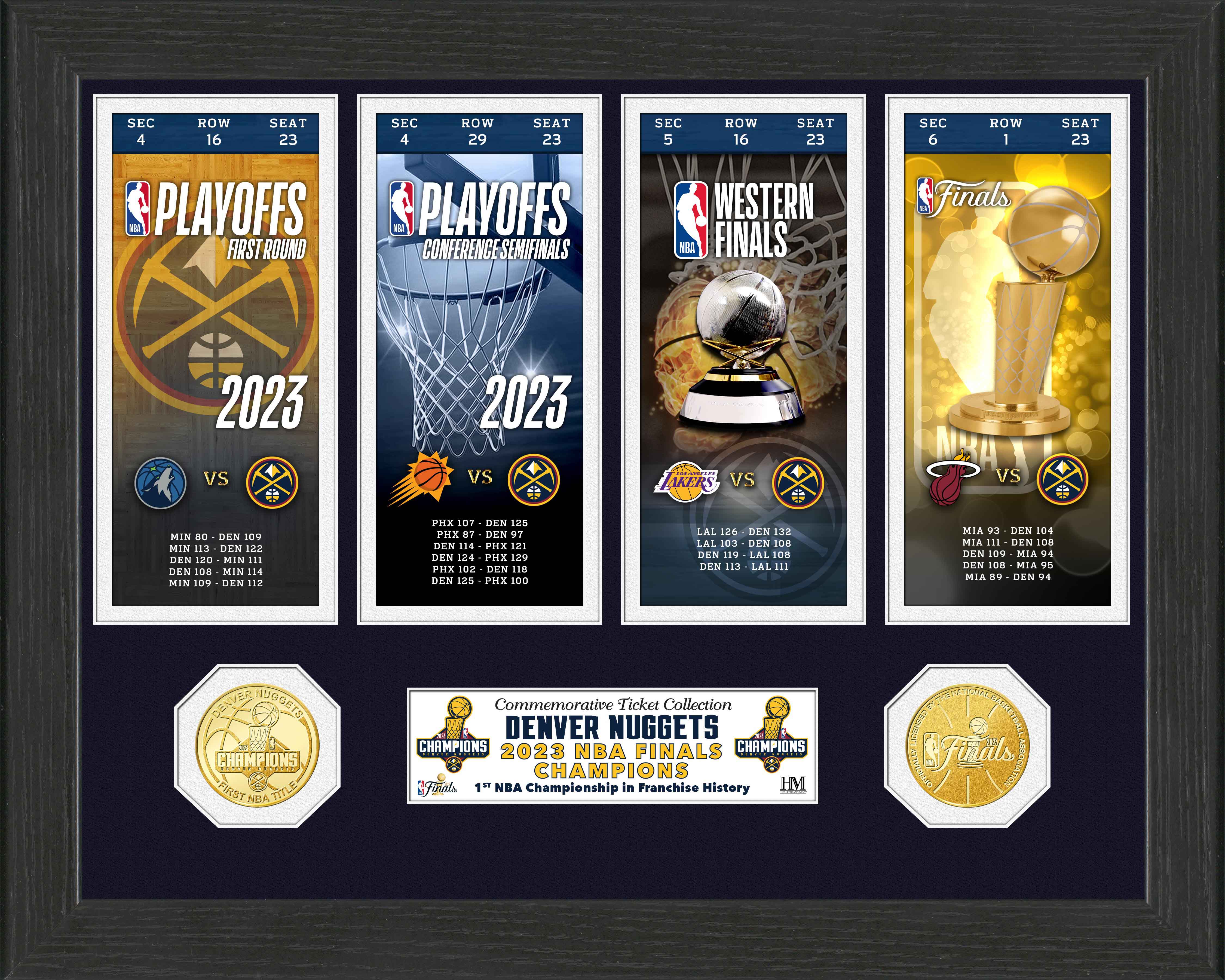 Denver Nuggets 2023 NBA Champions Commemorative Ticket Photo - Mint Condition | Perfect for Sports Memorabilia Collections & Fan Displays