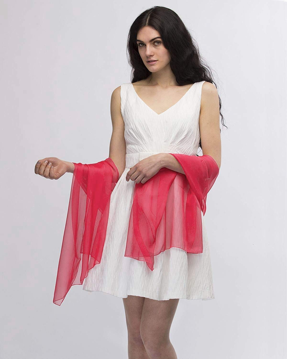 Lightweight TMS Soft Chiffon Scarf for Women - Elegant Sheer Cover Up Shawl, Beach Wrap & Party Accessory - Perfect for Summer Outfits, Weddings and Evening Events