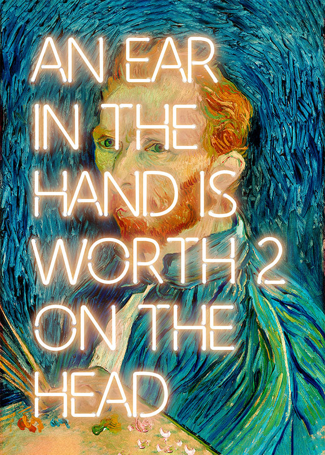 Van Gogh Funny Quote Print - 'An Ear In The Hand' Wall Art Decor | Perfect for Home, Office & Gift Giving