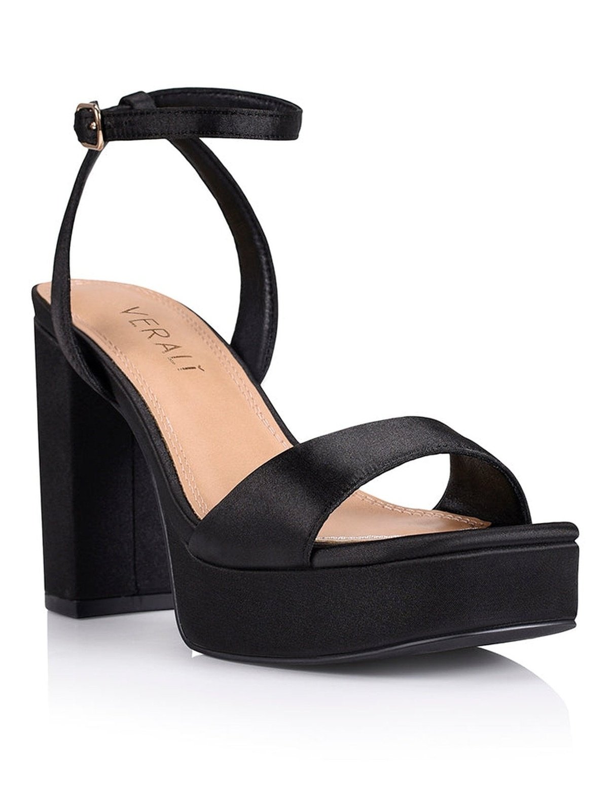 Orion Platform Heels - Black Satin High Heels for Women | Elegant Evening Shoes for Parties, Weddings & Special Occasions