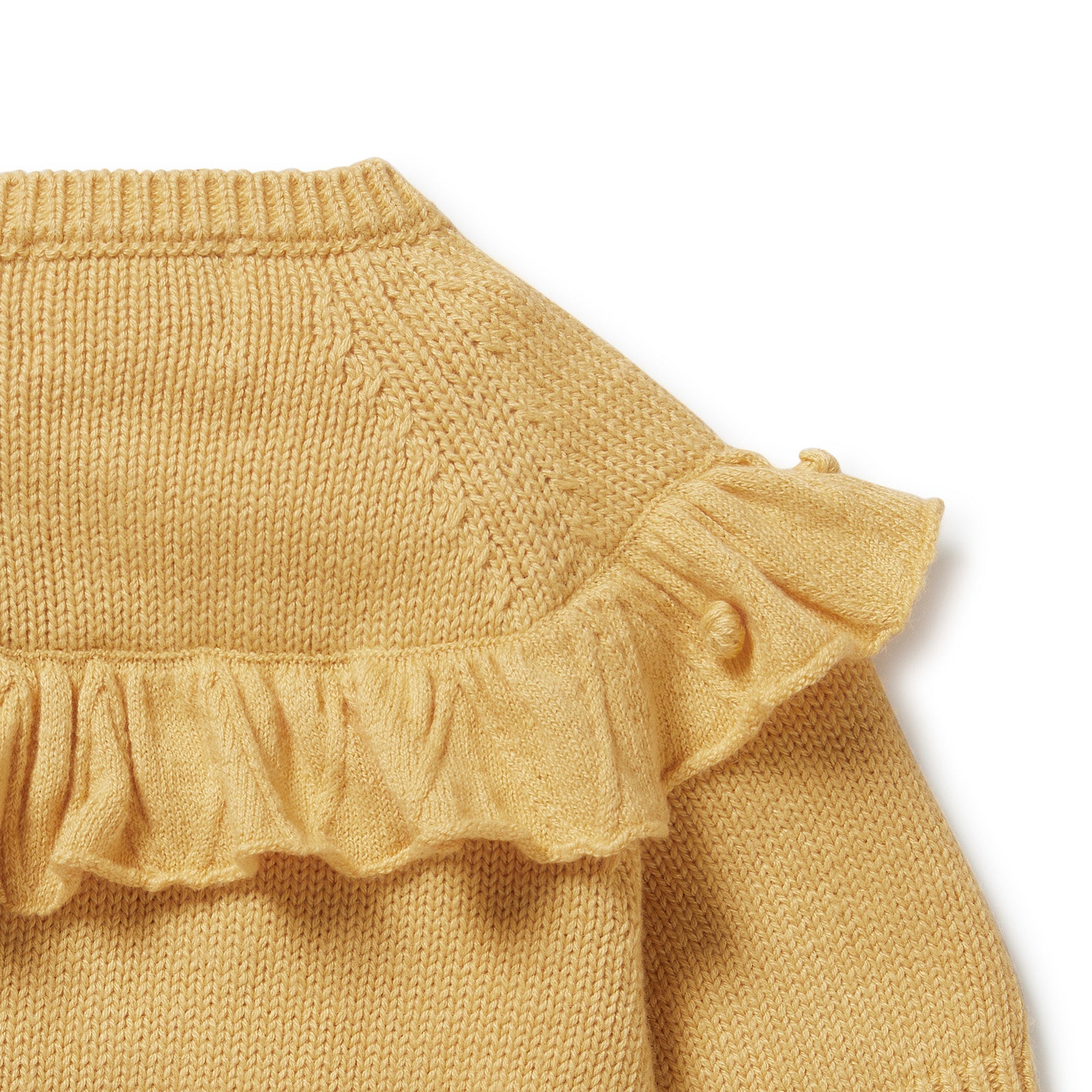 Stylish Dijon Knitted Ruffle Cardigan for Women - Cozy Fall & Winter Sweater - Perfect for Office, Dates & Casual Outings