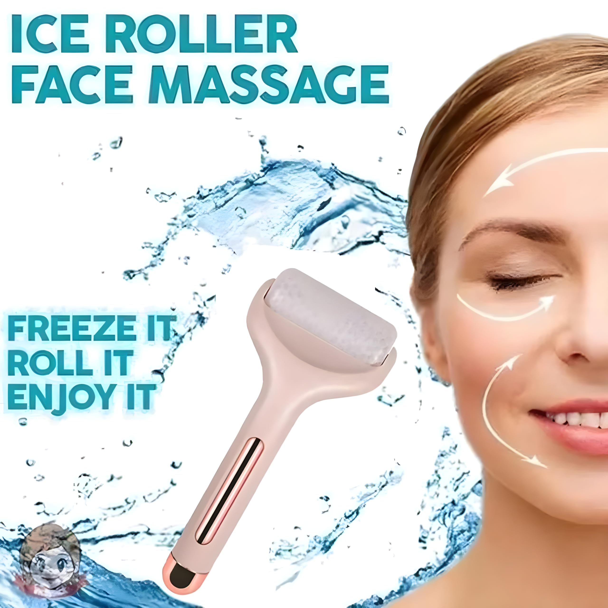 Trendy Ice Roller Face Massager for Women & Men – Reusable Cooling Therapy Roller for Face, Neck, Eyes & Body – Perfect for Puffiness Relief, Skincare Routine & Post-Workout Recovery