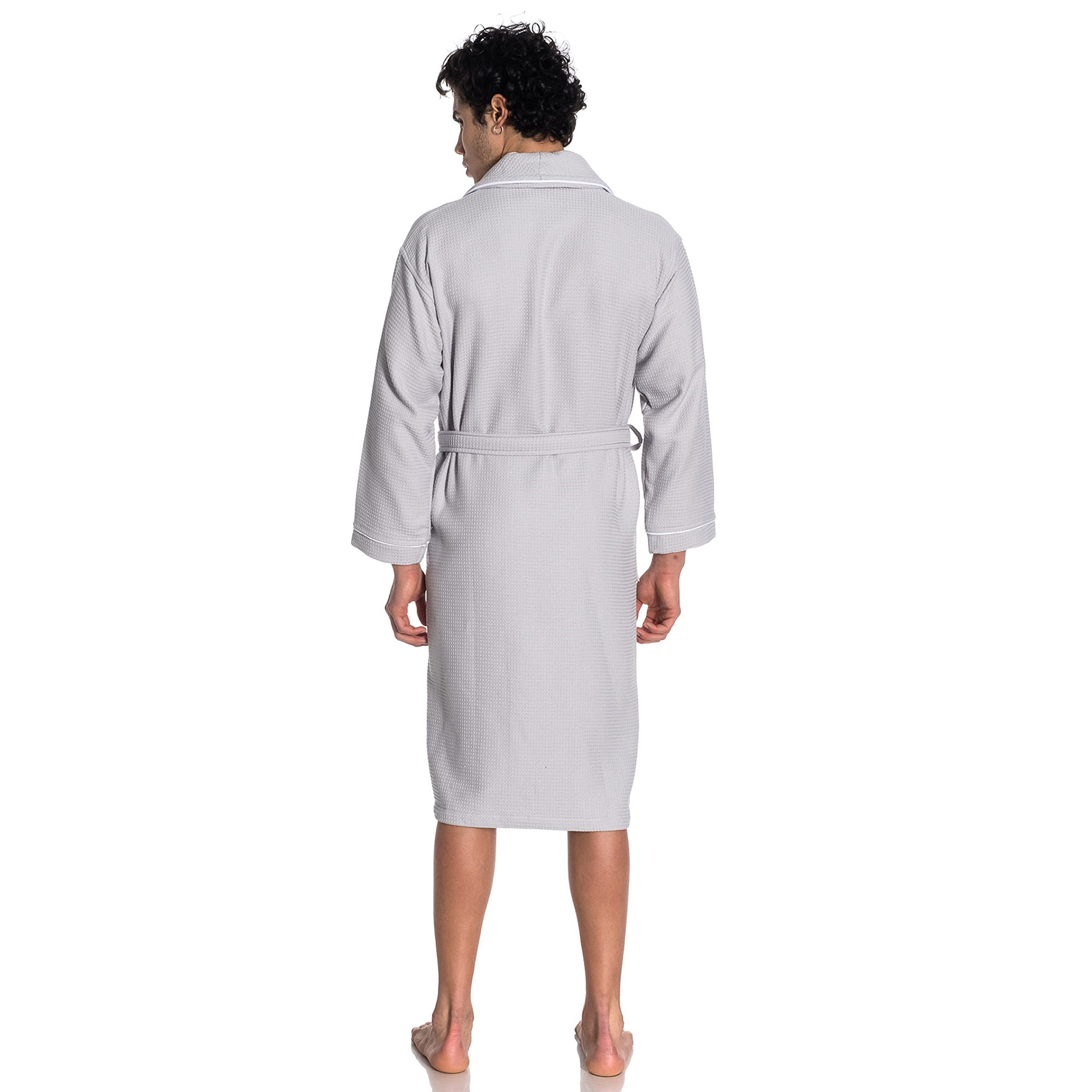 East'N Blue Waffle-Terry Knit Bathrobe | Shawl Collar Turkish Cotton Unisex Spa Robe | Soft & Absorbent for Home, Hotel & Spa Relaxation