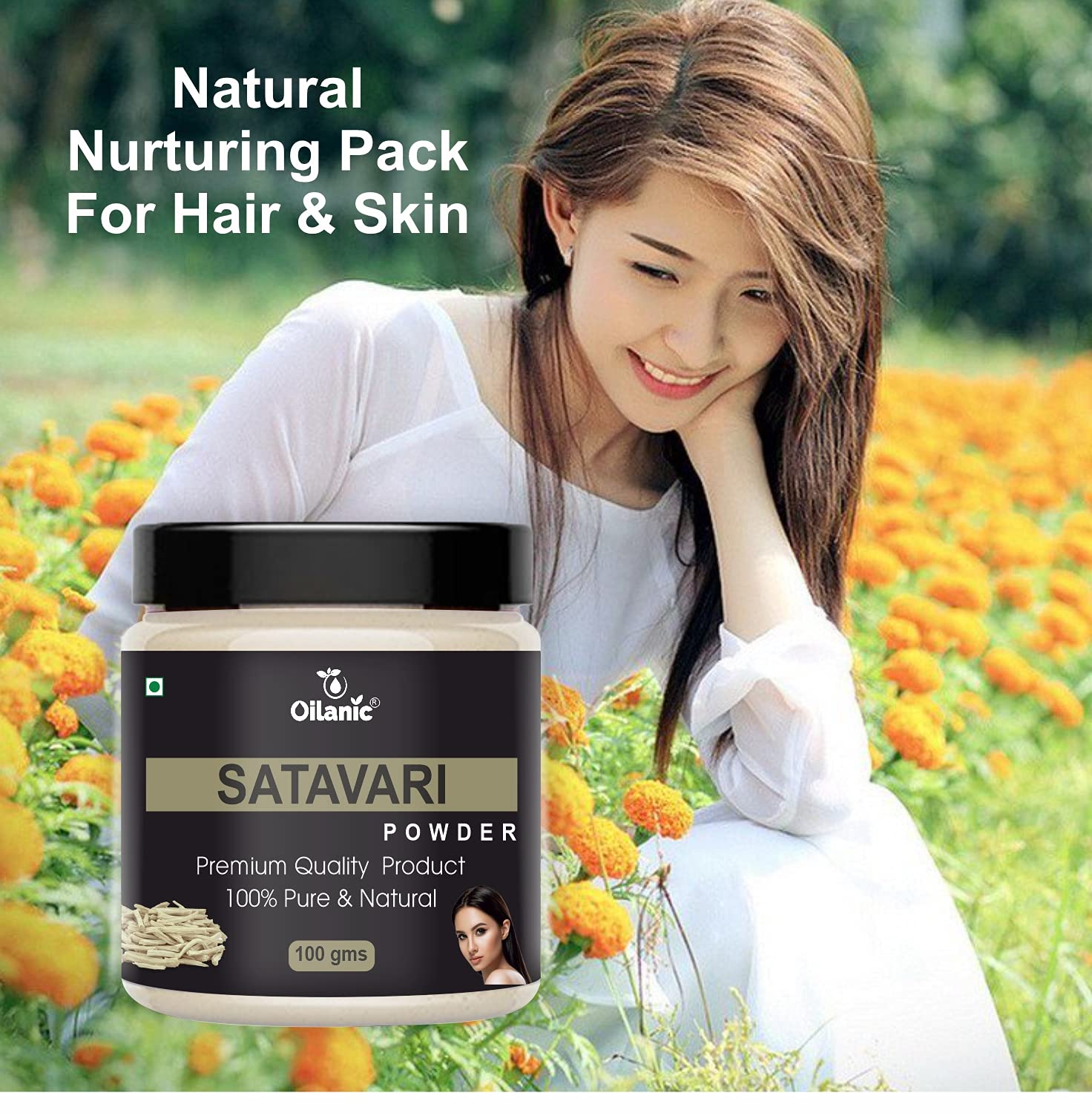 Oilanic 100% Pure Natural Satavari Powder for Skin & Hair Care - 2 Jars (200g) | Ayurvedic Herbal Supplement for Glowing Skin & Healthy Hair Growth | Perfect for Daily Wellness Routine & DIY Beauty Treatments