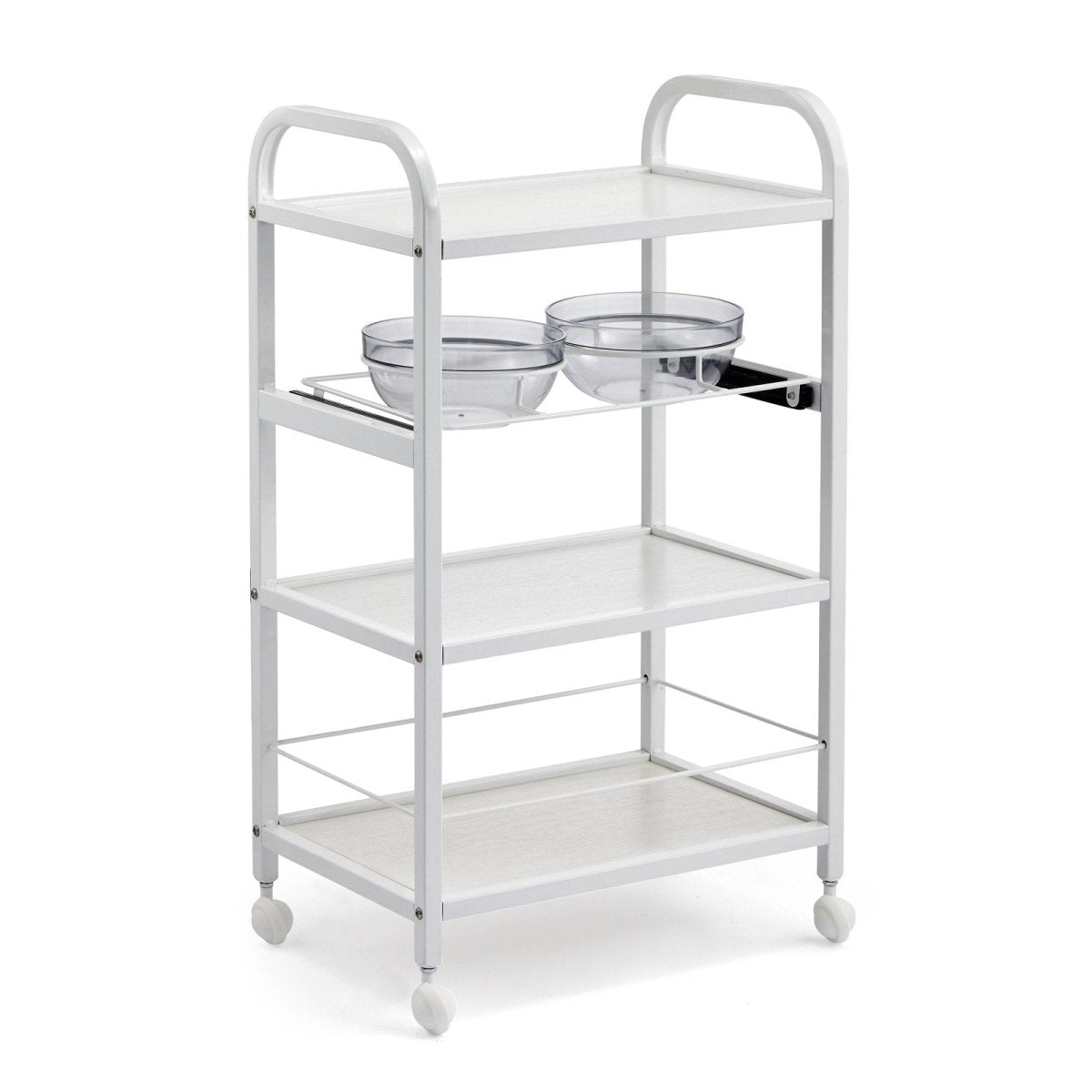 ST381 Beauty Metal Frame Trolley with Two Bowl Holders - Perfect for Salon, Spa, and Home Beauty Organization
