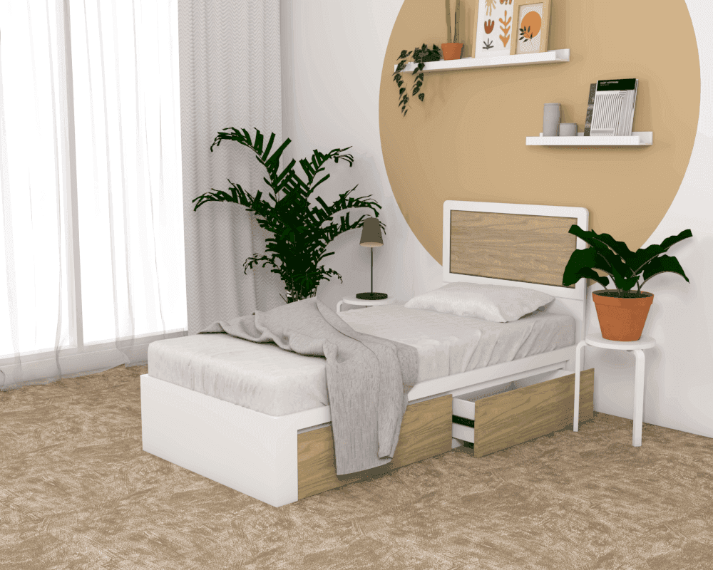 Hagel Wooden Drawer Bed Frame with Storage - Queen Size Platform Bed with Underbed Drawers for Bedroom, Guest Room & Small Space Furniture
