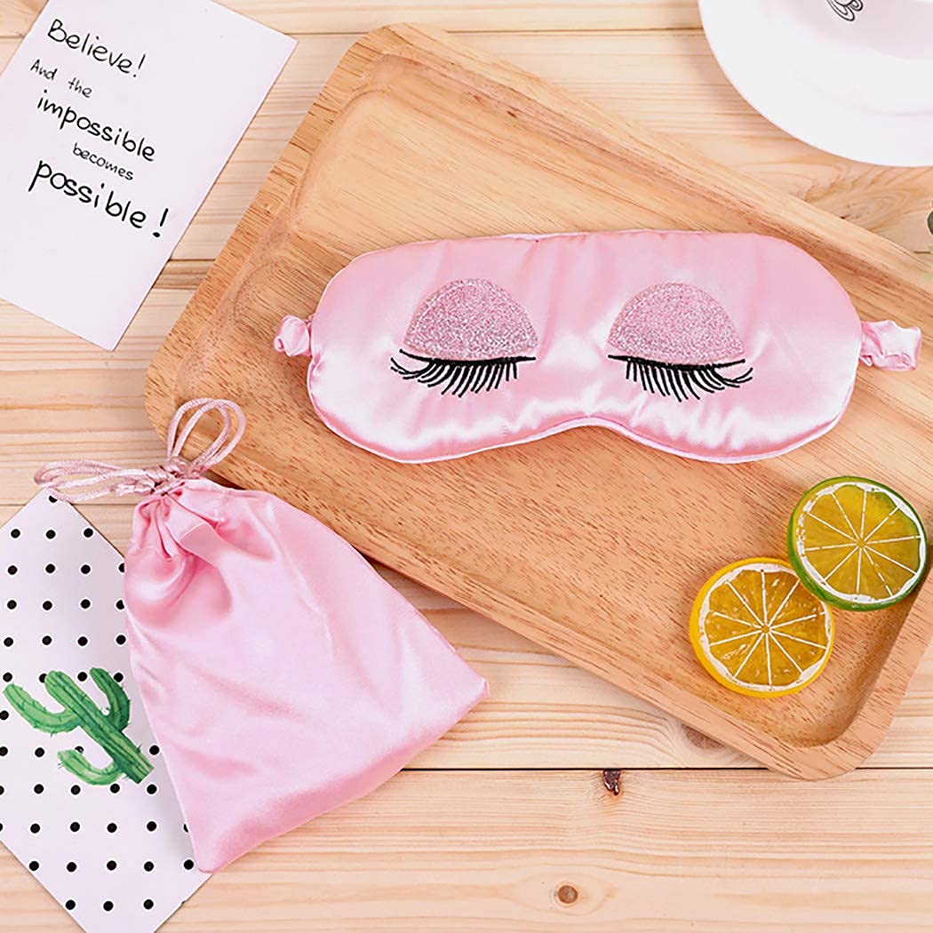 Ubersweet® Imported Sleep Mask - Soft Comfortable Eye Cover for Sleeping, Travel & Relaxation with Free Pouch - Perfect for Night Use, Naps & Flights