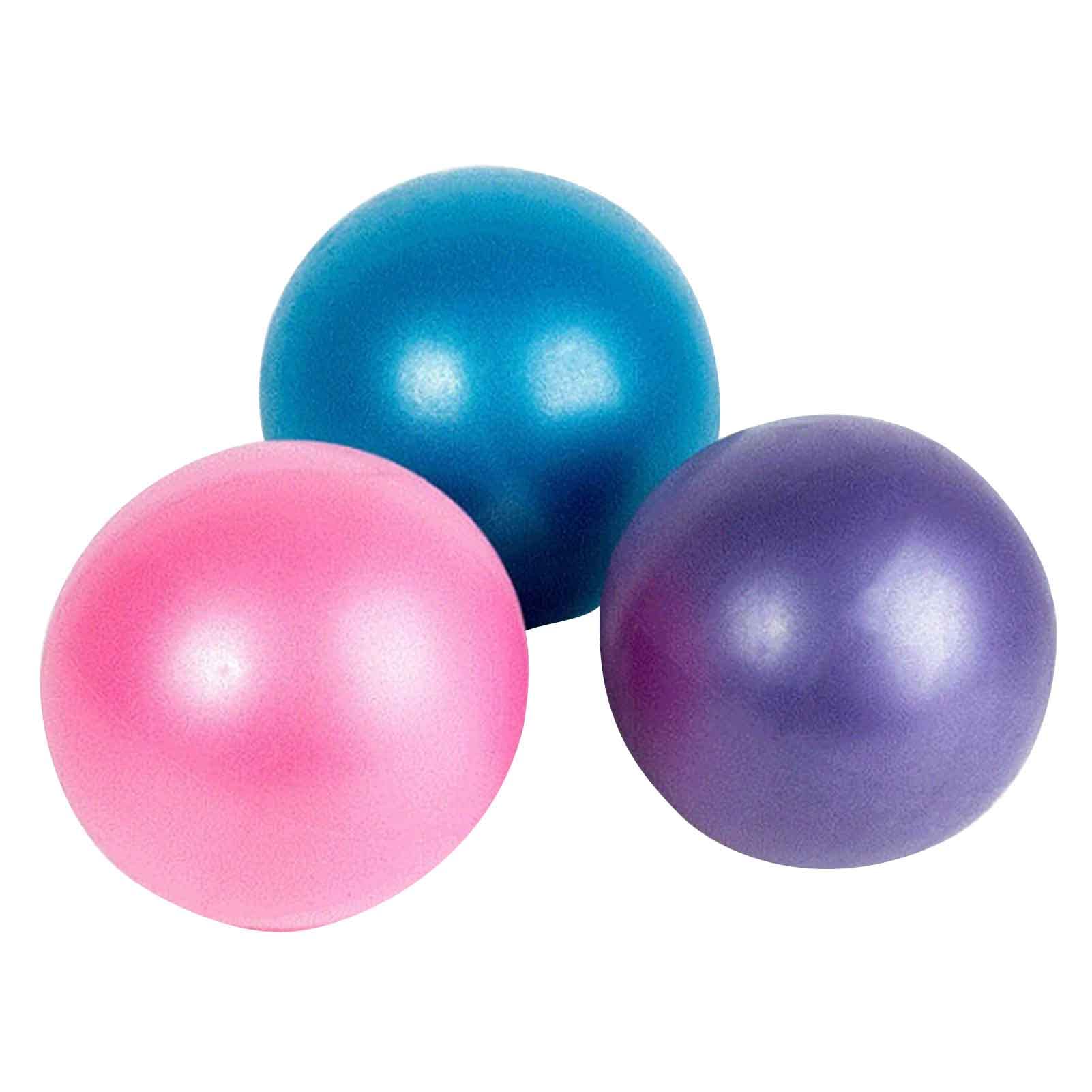 WTXDDQ Anti-Burst Yoga Ball 25cm - Small Exercise Ball for Pilates, Balance Training, Stability Workouts, Gym & Home Office Chair - Includes Foot Pump (Blue/Pink/Purple) - Perfect for Pregnancy, Postpartum Recovery & Desk Sitting