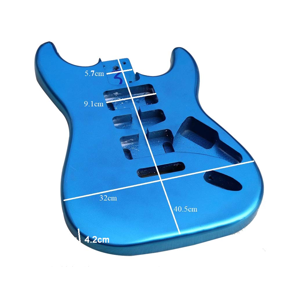 Fender ST Strat Electric Guitar Body - DIY Replacement HSH Poplar Wood Body in Metal Blue | Perfect for Custom Guitar Builds & Upgrades
