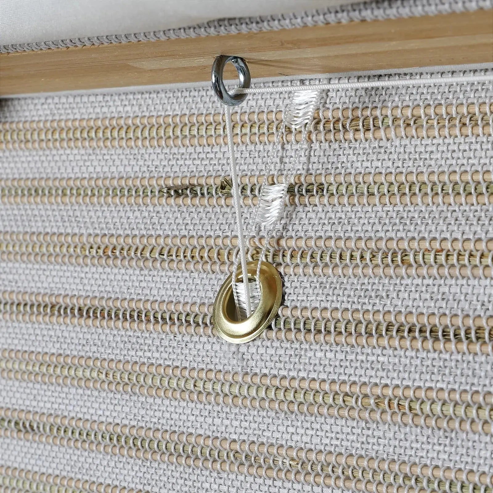 Natural Bamboo Woven Window Shade - Birch White | Eco-Friendly Roller Blind for Living Room, Bedroom & Office