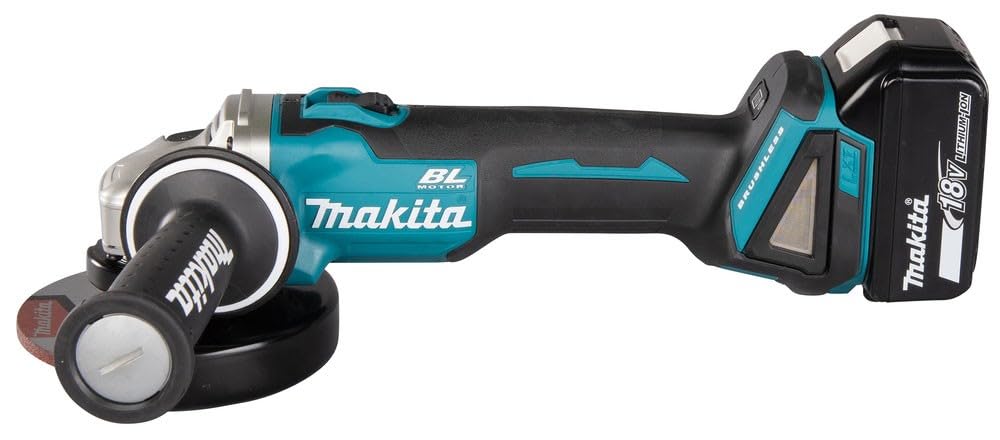 Makita DGA504RMJ 18V Cordless Angle Grinder Kit with 2 Batteries & Charger | 4.0Ah Lithium-Ion | Makpac Case Included | Perfect for Metal Cutting, Grinding & DIY Projects