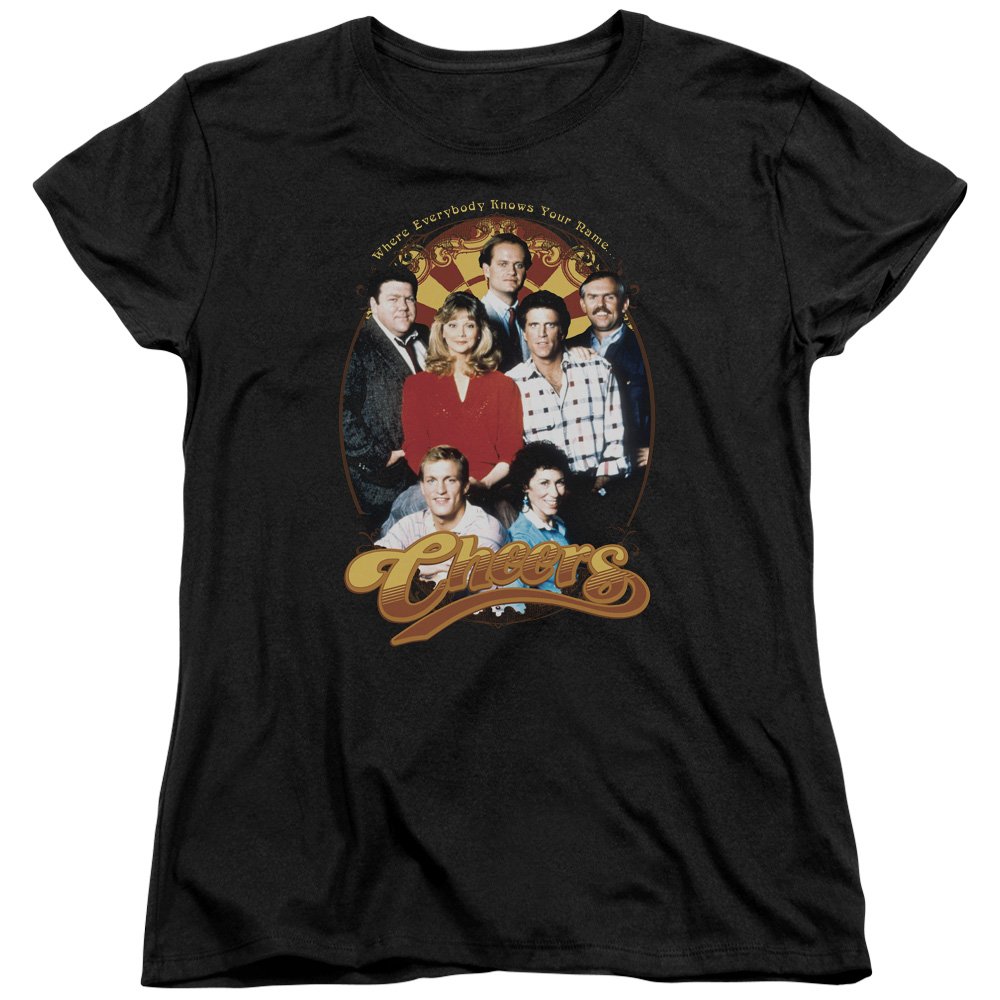 Trevco Cheers Group Shot Women's T-Shirt | Funny Girls' Night Out Tee | Perfect for Bachelorette Parties & Girls' Trips