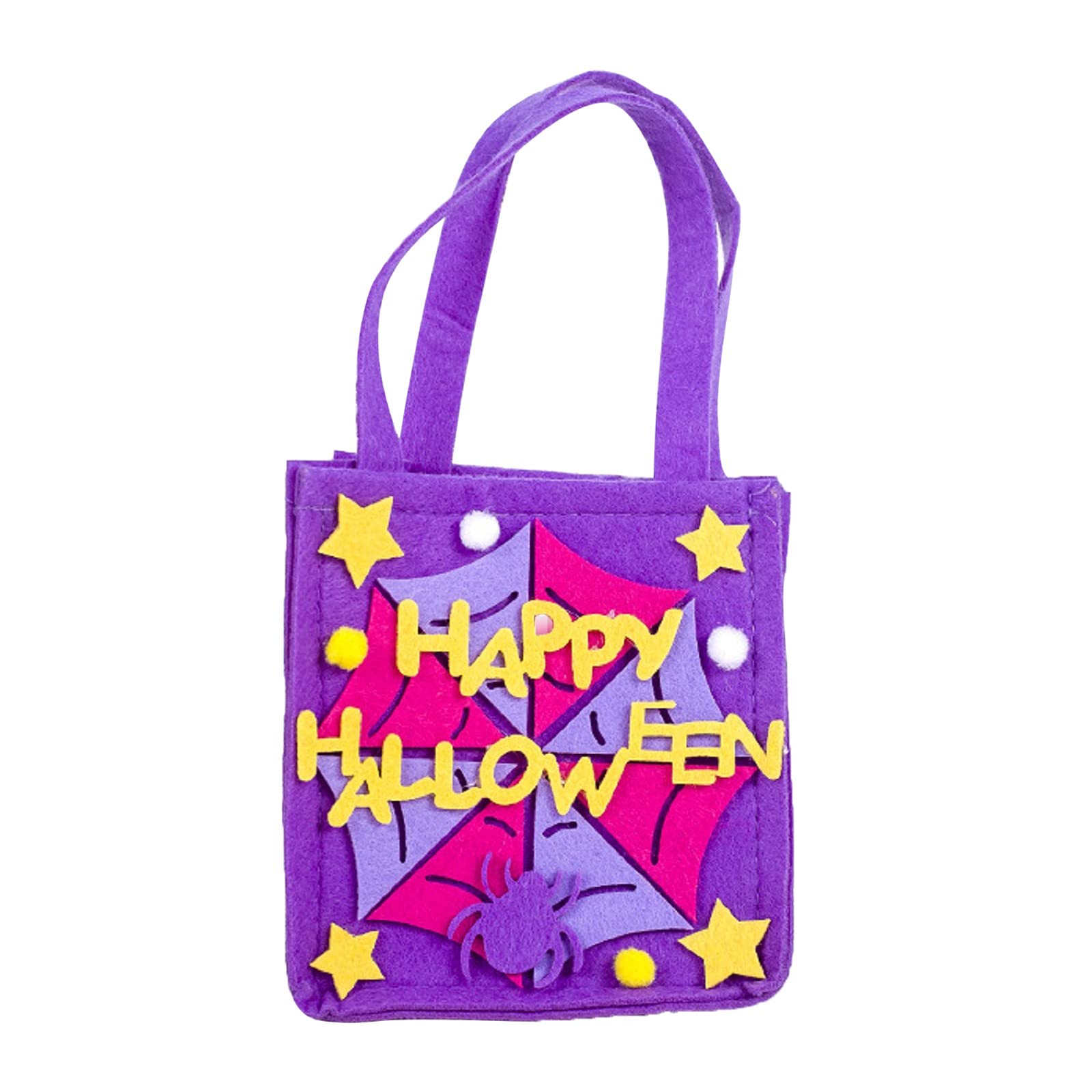 Halloween Candy Bags - Cute & Funny Fabric Trick or Treat Bags for Kids, Cartoon Halloween Decorations - Perfect for Trick-or-Treating, Halloween Parties & Classroom Treats