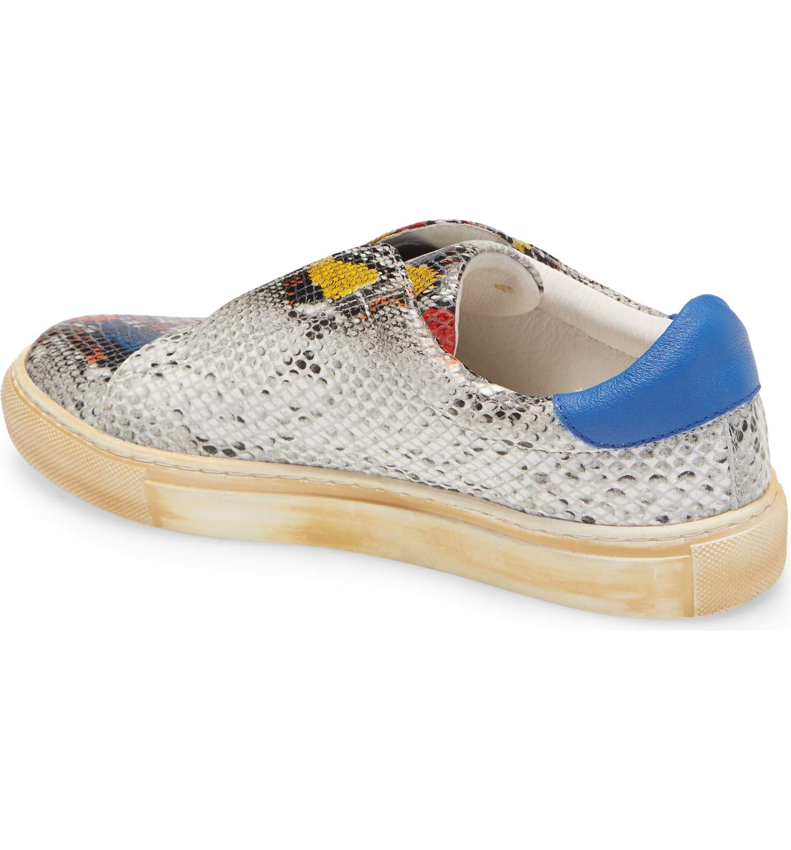 Chocolat Blu Move Nissa - Women's Slip-On Fashion Sneakers | Elastic Comfort Blue Snake Print Shoes | Casual Walking, Travel & Everyday Wear