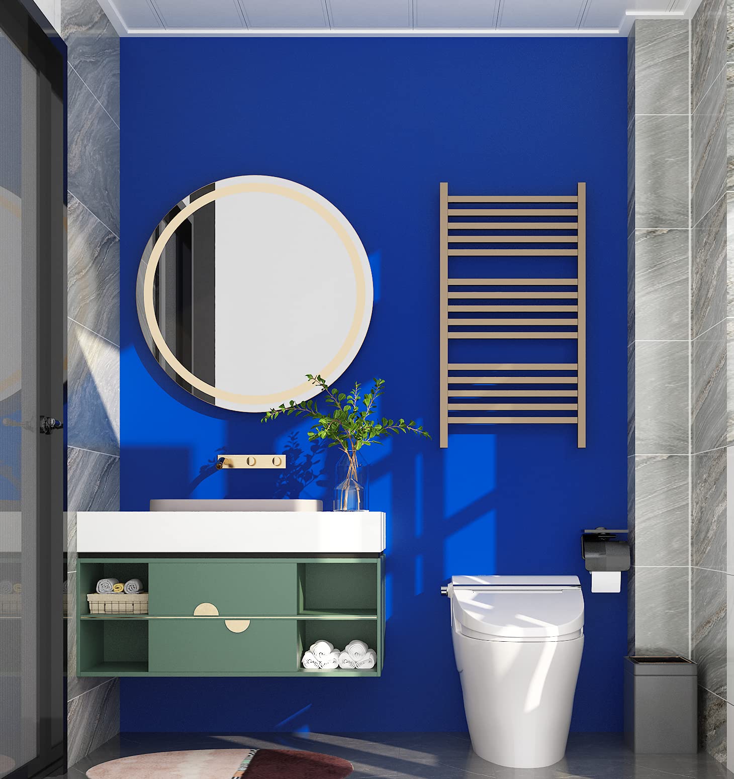 Royal Blue Peel and Stick Wallpaper - 12