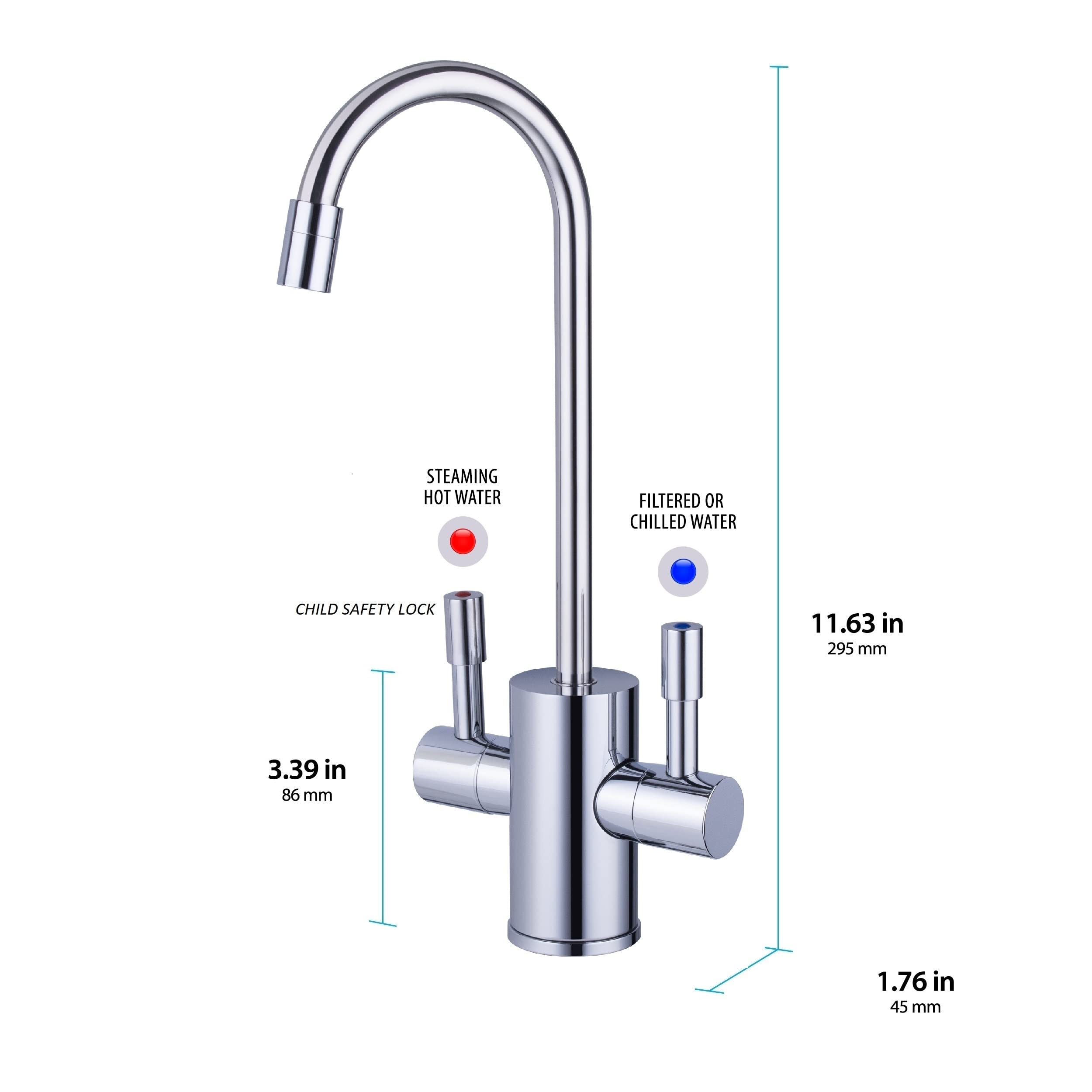 **Ready Hot RH-F560-CH Faucet for Instant Hot Water Tank – Insulated, Safety Lock Handle, Dual Lever Hot & Cold Water, Polished Chrome Finish – Perfect for Kitchen & Bathroom Sinks**