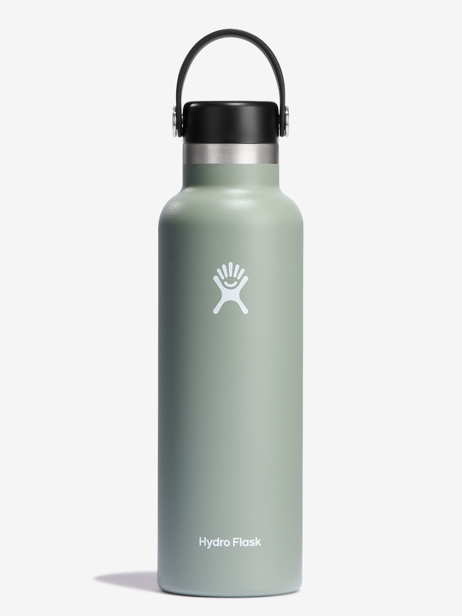 Hydro Flask 621ml (21oz) Standard Mouth Water Bottle with Flex Cap - Insulated Stainless Steel Vacuum Flask for Hot & Cold Drinks - Perfect for Hiking, Camping, Gym and Outdoor Activities (Agave Color)