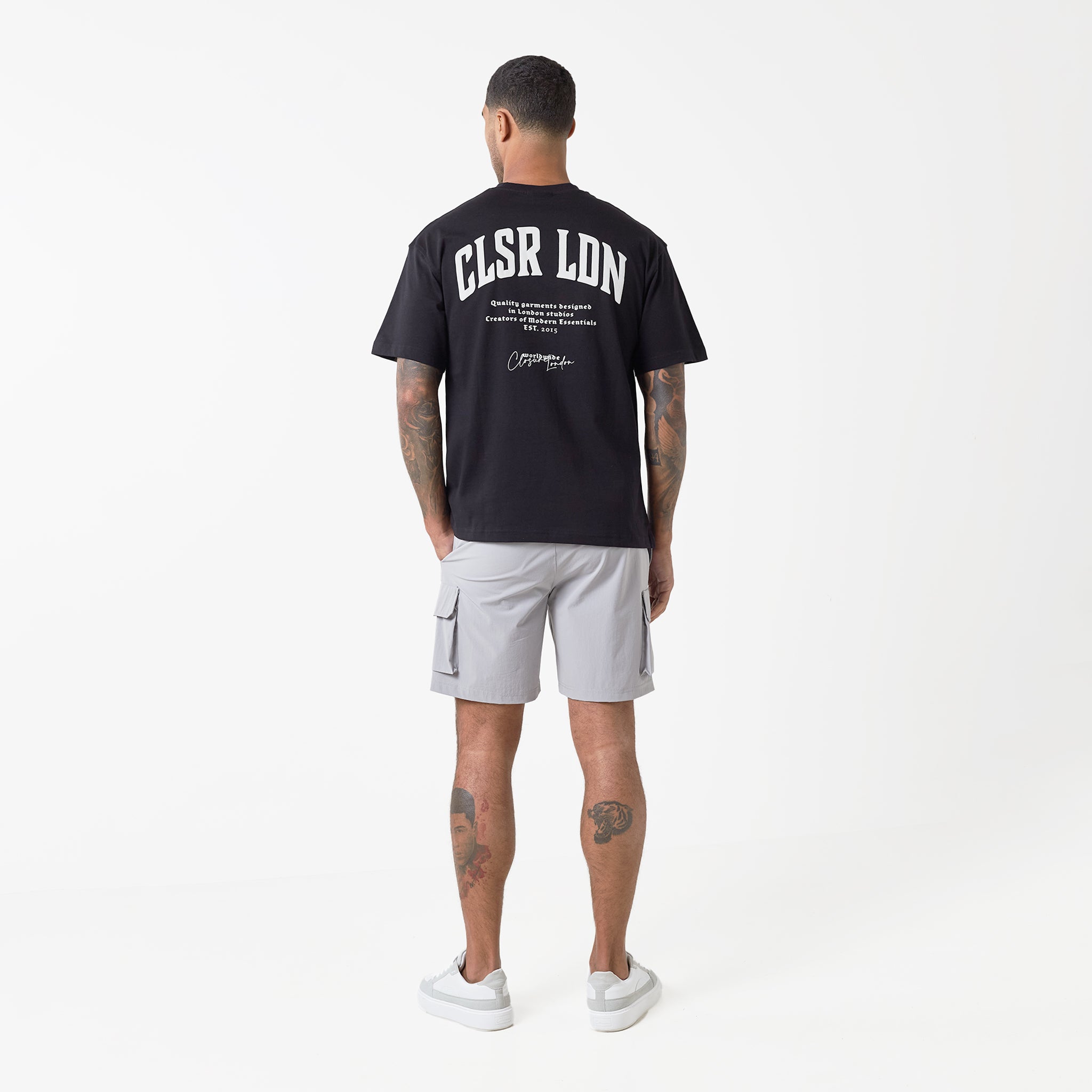 Stacked Varsity Relaxed Fit T-Shirt for Men | Soft Cotton Casual Tee | Black | Perfect for Streetwear, Gym & Everyday Comfort