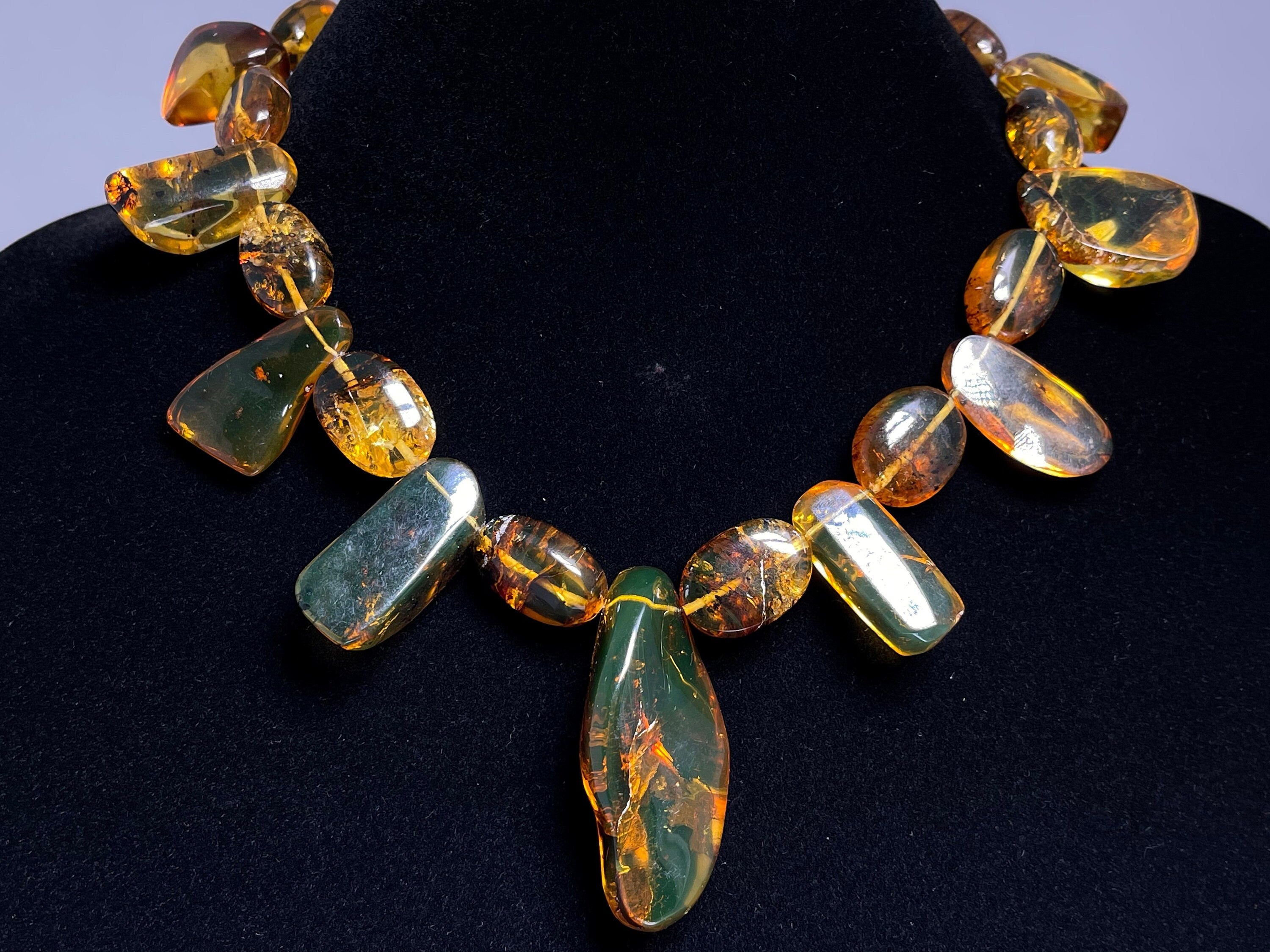 Handmade Mexican Amber Crystal Beaded Necklace - Natural Healing Stones for Women, Spiritual Jewelry Gift for Meditation & Energy Balancing | Perfect for Yoga, Reiki & Holistic Wellness