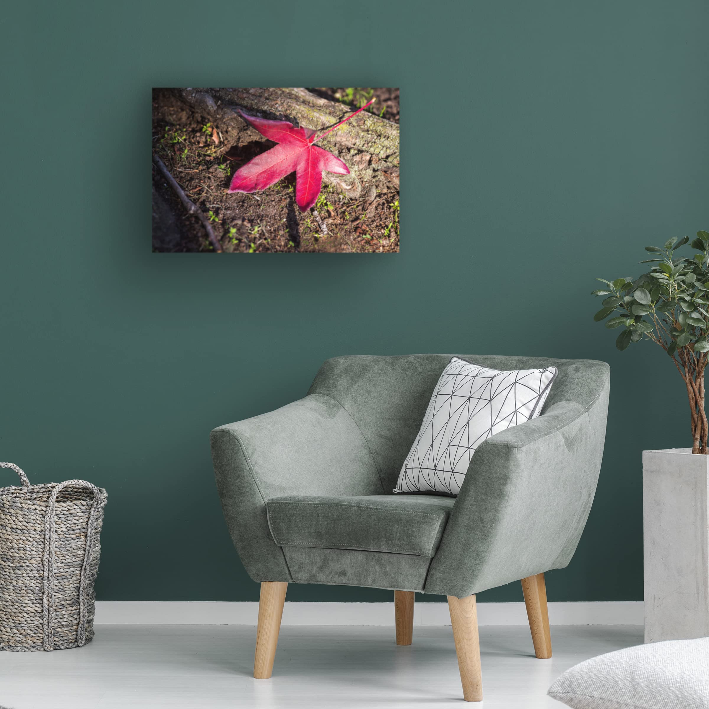 Joseph S Giacalone 'Autumn's Solitude' 16x24 Canvas Wall Art Print - Handmade Home Decor for Living Room, Bedroom & Office