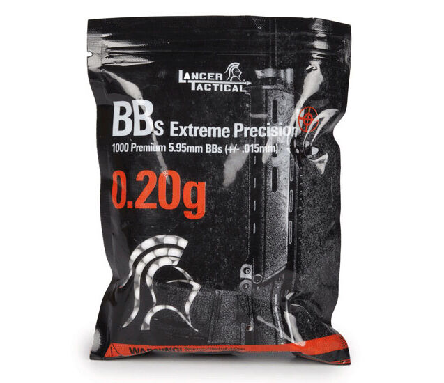 Lancer Tactical .20g Airsoft BBs - 1000 Round Seamless High-Performance Ammo for Outdoor Shooting & Target Practice