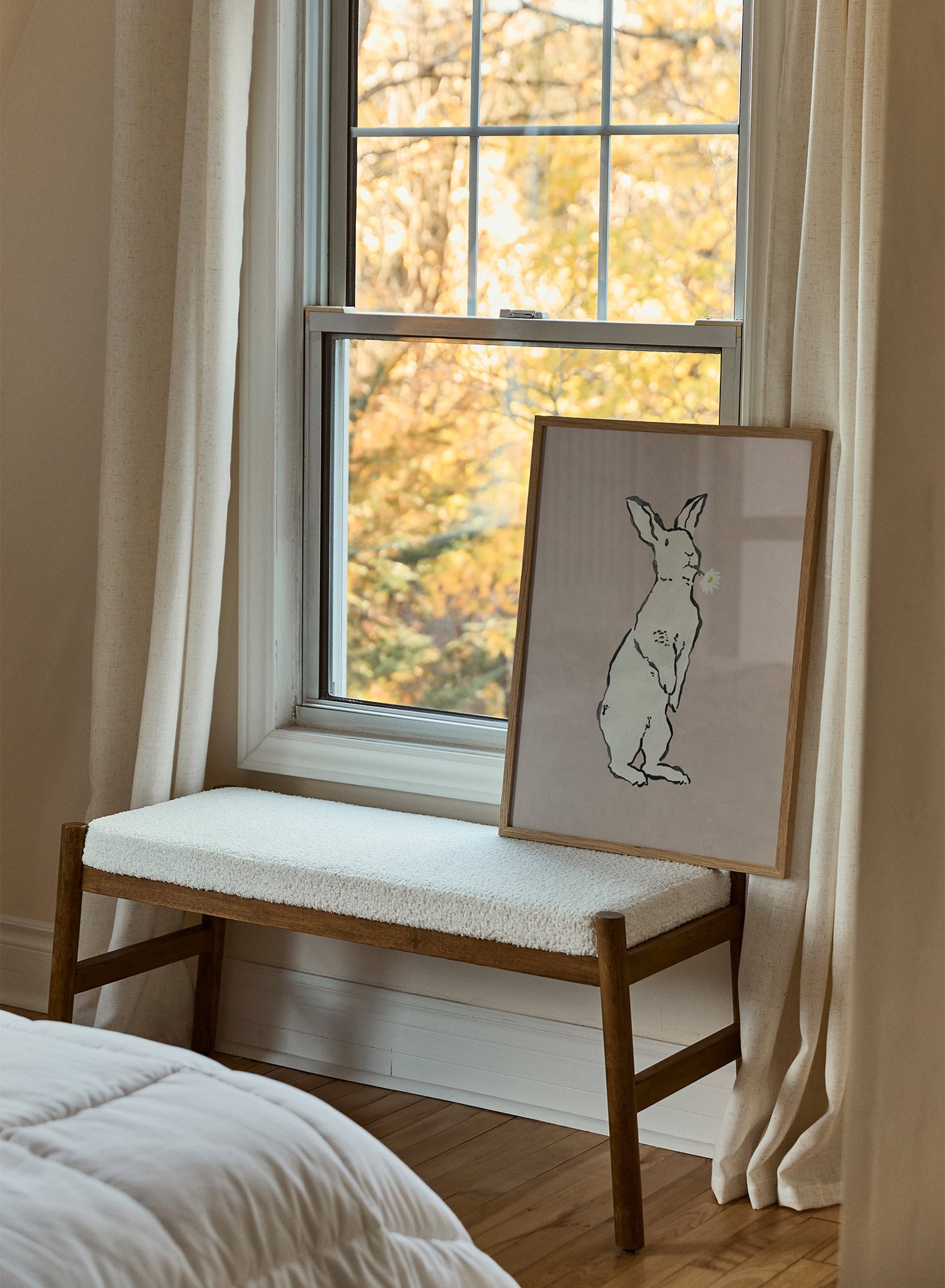 Good Hare Day Poster - Cute Rabbit Wall Art Decor for Home, Office & Nursery - Perfect for Living Room, Bedroom & Kids Room Decorations