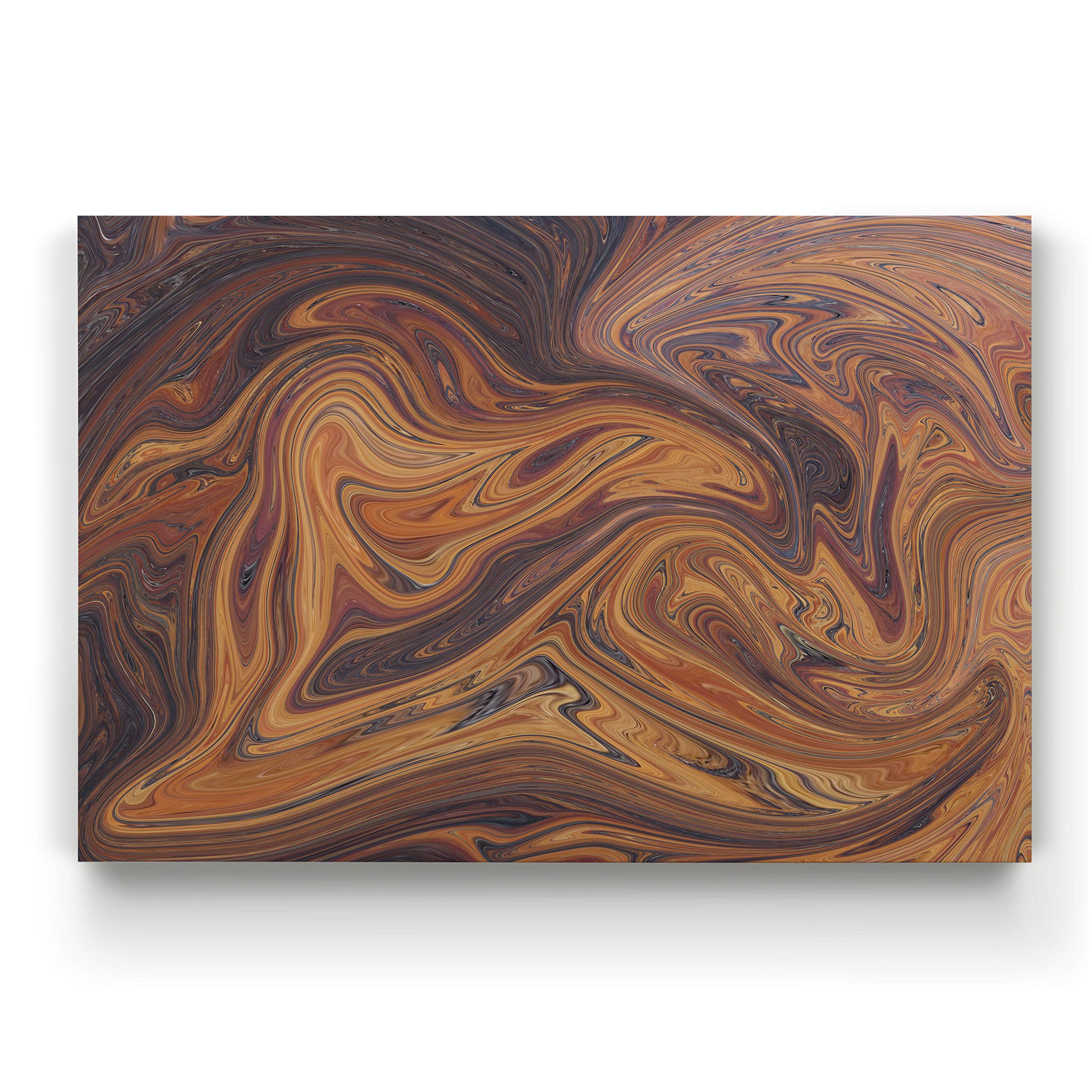 Renditions Gallery Desert Dessert Marble Pattern Canvas Wall Art Print - 12x18 Inches Framed Ready to Hang - Modern Home Office Decor for Living Room, Bedroom & Dining Area