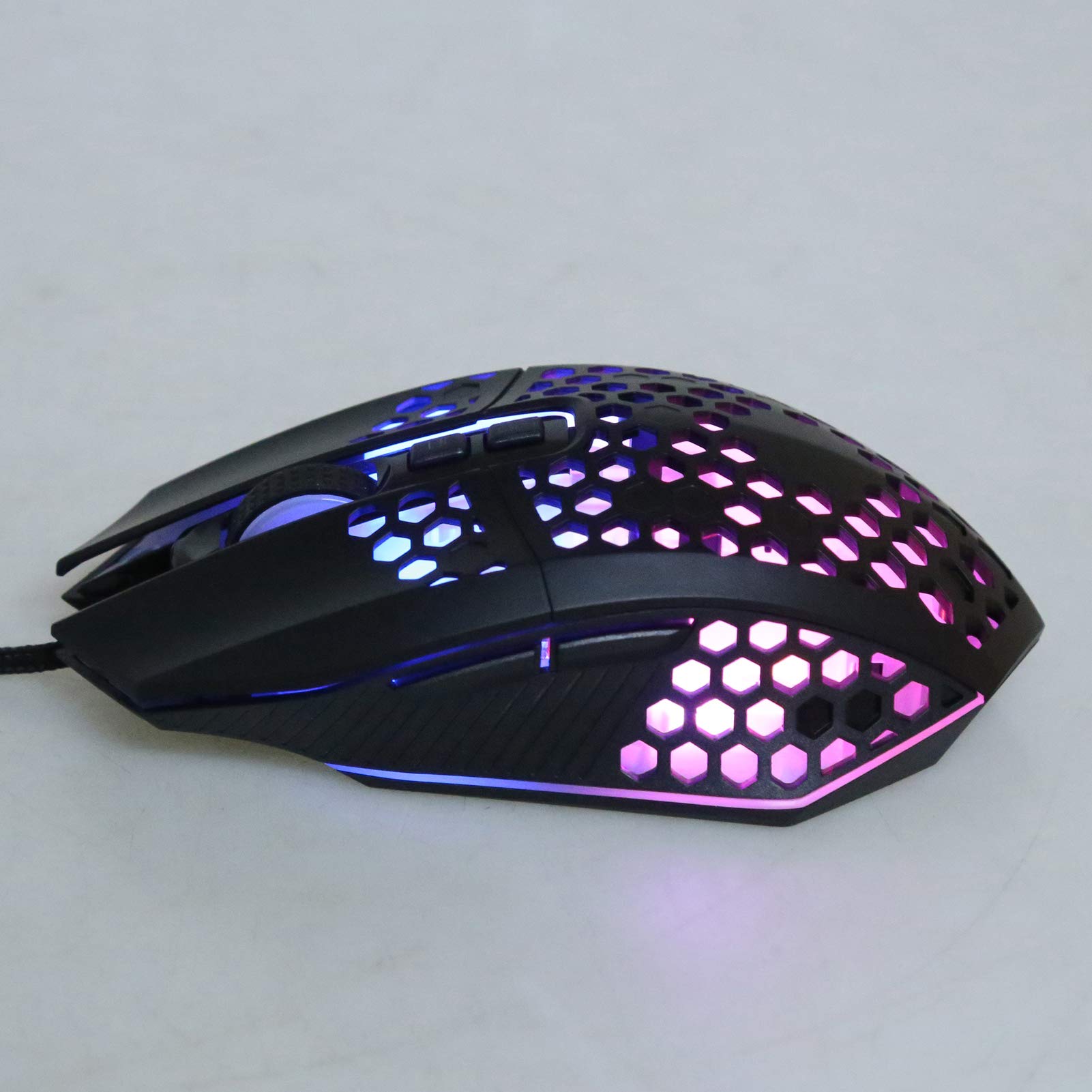 ASHATA Wired Gaming Mouse - 8000 DPI RGB Honeycomb Hollow Design with Optical Sensor, Ergonomic Computer Mouse for PC Gaming (Black) | Perfect for FPS, MOBA & Office Work