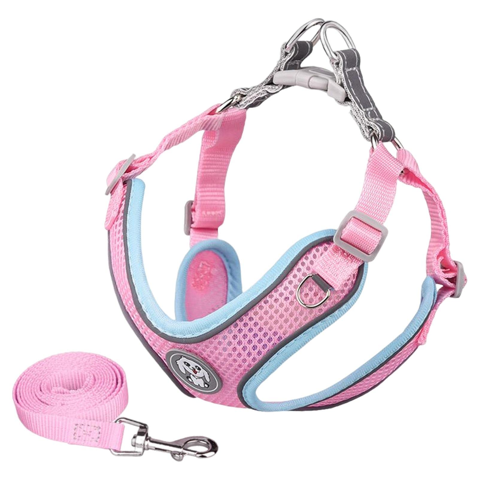 Gazechimp Reflective Mesh Dog Harness & Leash Set - Adjustable, Breathable & Comfortable Vest for Small/Medium/Large Dogs - Perfect for Night Walks, Jogging & Outdoor Adventures