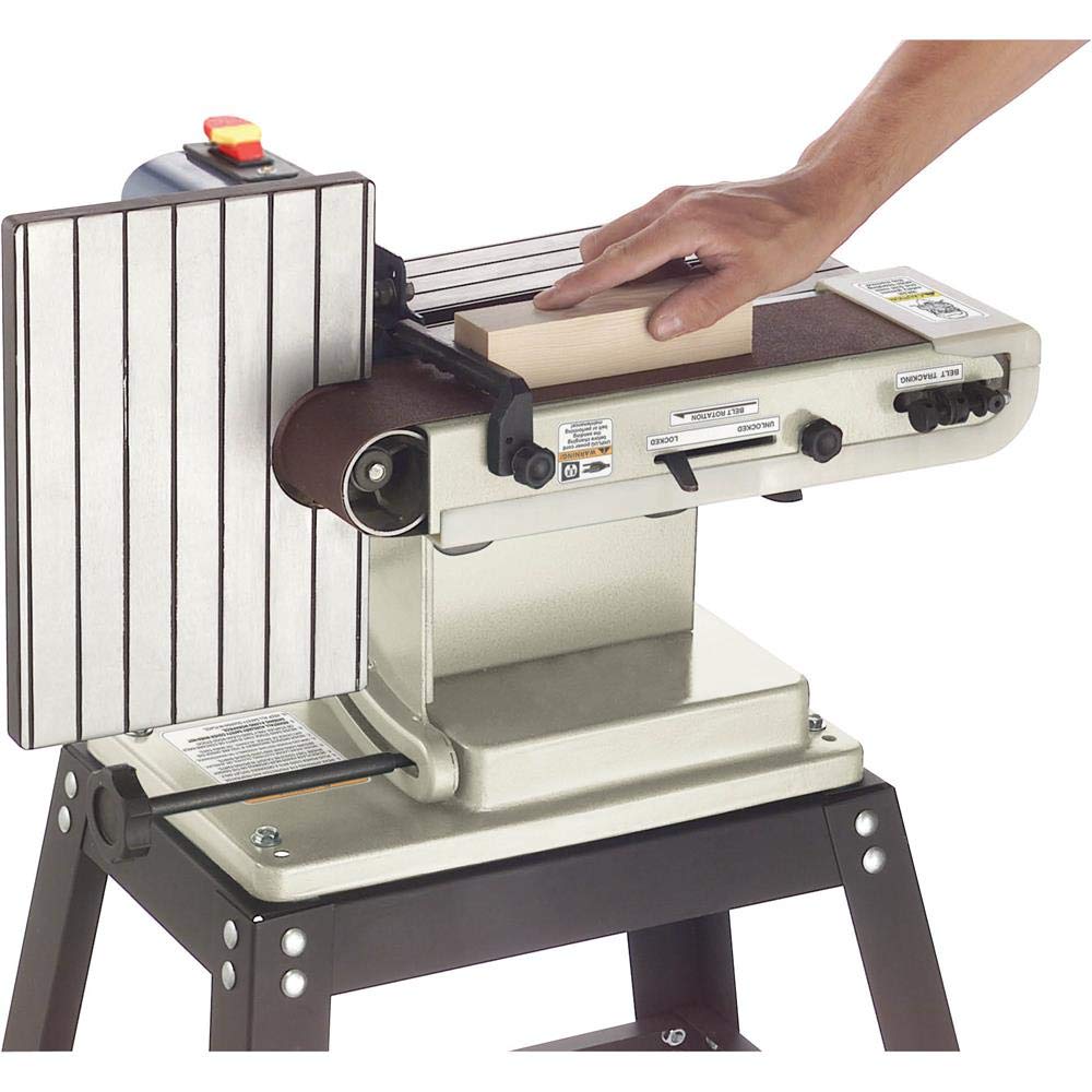 Shop Fox W1717 1/3 HP Horizontal & Vertical Belt Sander - Woodworking, Metal Finishing & DIY Projects for Home Workshop