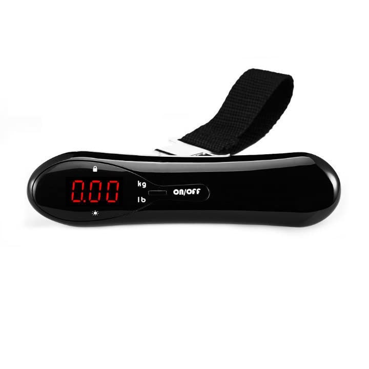Portable Digital Luggage Scale - 110LB Capacity, Lightweight Handheld Stainless Steel with LCD Display & Low Battery Indicator for Travel | Perfect for Airline Check-in, Cruise Packing & Suitcase Weight Management