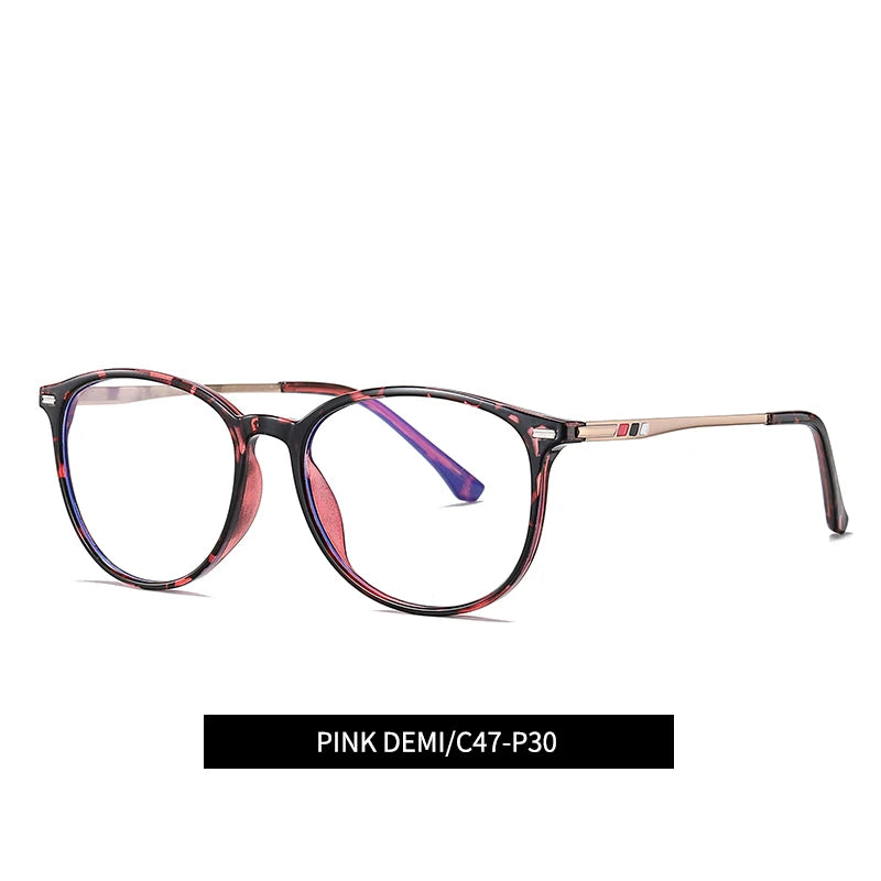 Brightzone Women's Full Rim Oval Round TR90 Alloy Eyeglasses 74754 - Lightweight & Durable Glasses for Work, Reading & Everyday Use