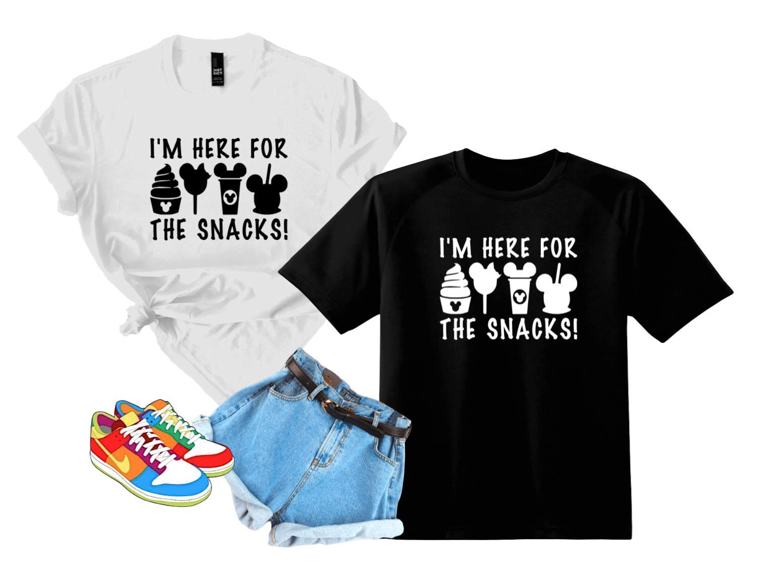 Disney Snacks T-Shirt - Funny I'm Here For The Snacks Tee for Disney Parks & Cruises | Perfect for Theme Park Outfits & Vacation Souvenirs