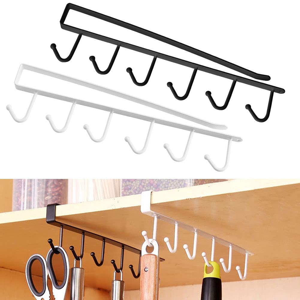 Metal Mug Hanger - Under Cabinet Cup Organizer for Kitchen Storage | Space-Saving Solution