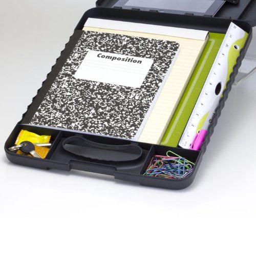 Officemate Deluxe Letter/A4 Size Tablet Clipboard Case with LED Light - Charcoal (83316) - Perfect for Office, School, and Home Organization