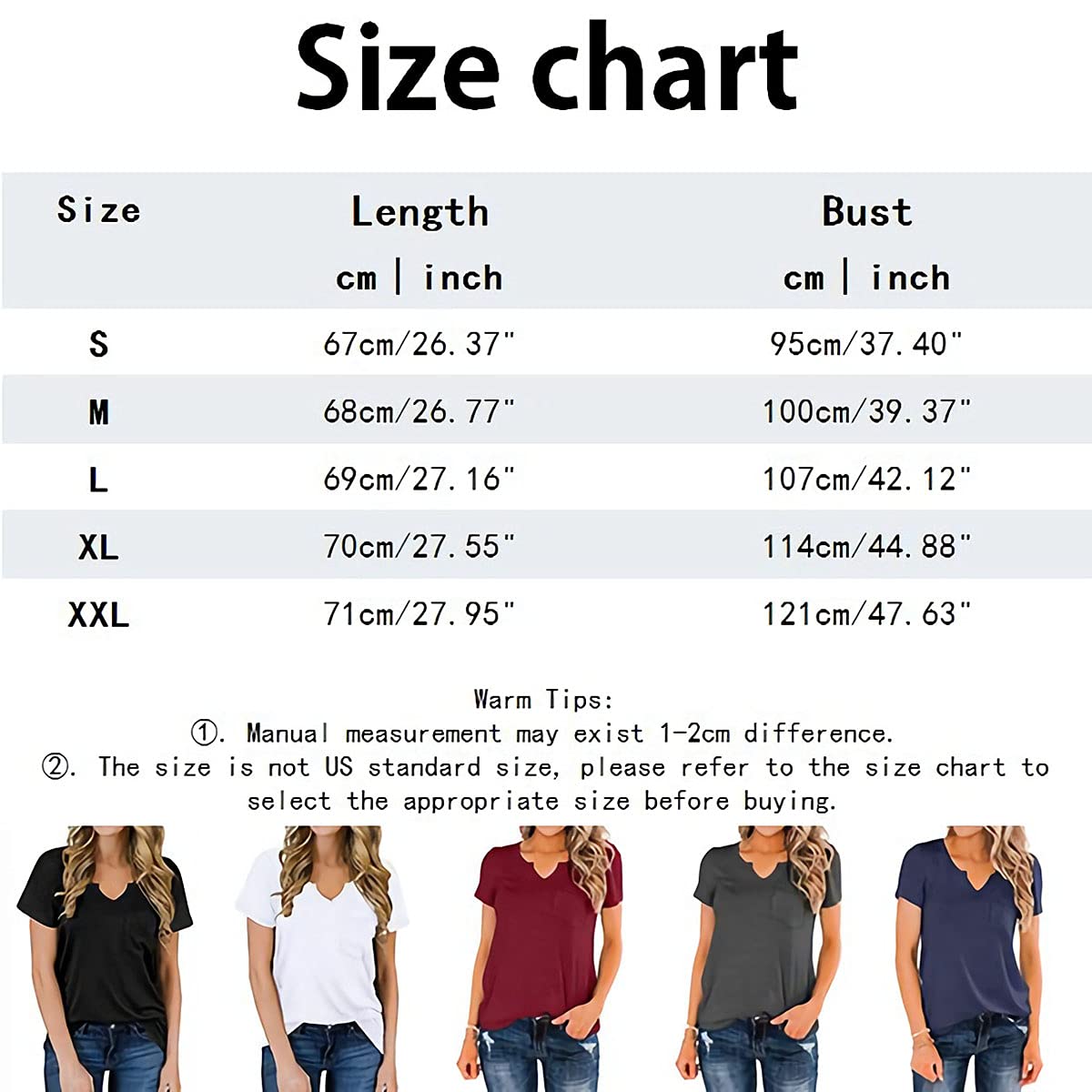 Women's Short Sleeve V-Neck T-Shirt - Soft Cotton Casual Tee Top for Everyday Wear | Perfect for Work, Gym, and Weekend Outfits