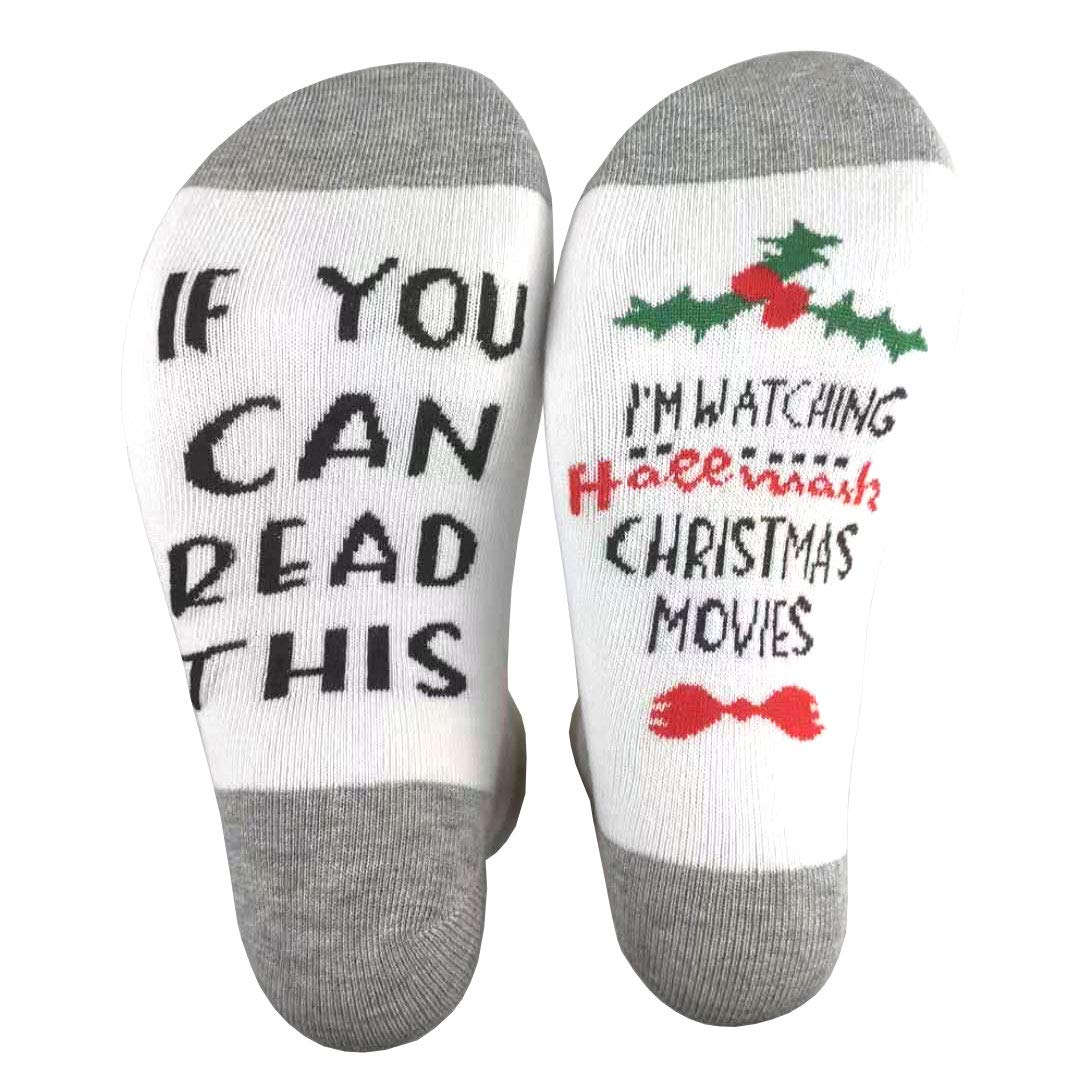 Christmas Movies Socks 'If You Can Read This' Funny Unisex Novelty Socks - Perfect Holiday Gift for Men & Women - Cozy Winter Wear for Movie Nights & Festive Gatherings