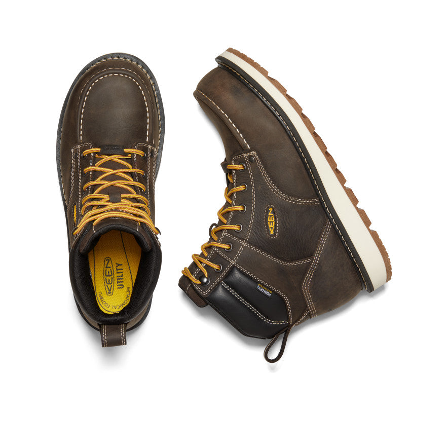 Men's Cincinnati 6 Waterproof Work Boots with Carbon Toe - Dark Chocolate/Sandshell - Durable Safety Boots for Construction, Hiking & Outdoor Work