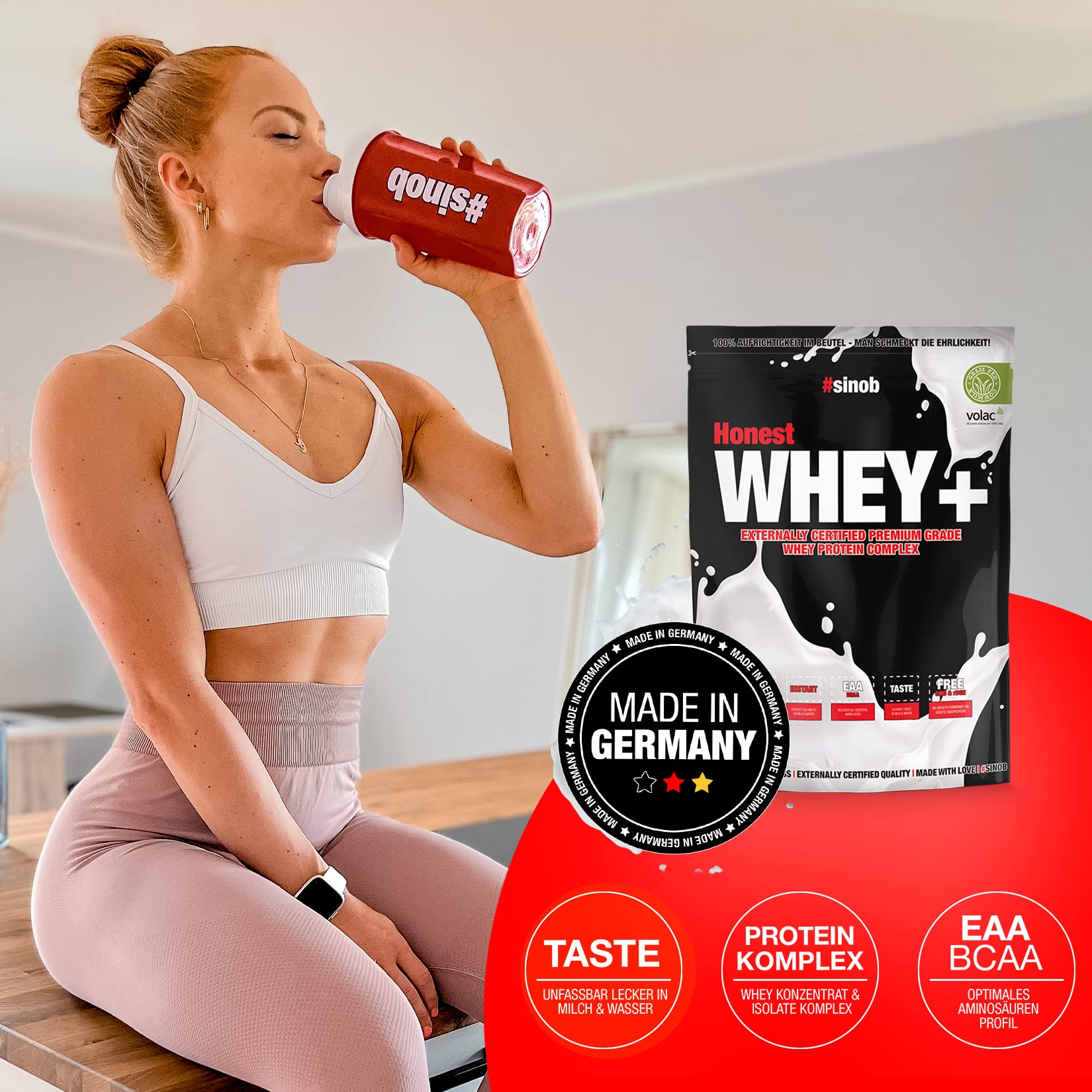 Honest Whey Protein Powder - Iced Coffee Flavor, 820g (1.8lb) | 12.5% Whey Isolate | Fast Dissolving with BCAA & EAA | Pre/Post Workout Supplement for Muscle Recovery & Energy Boost