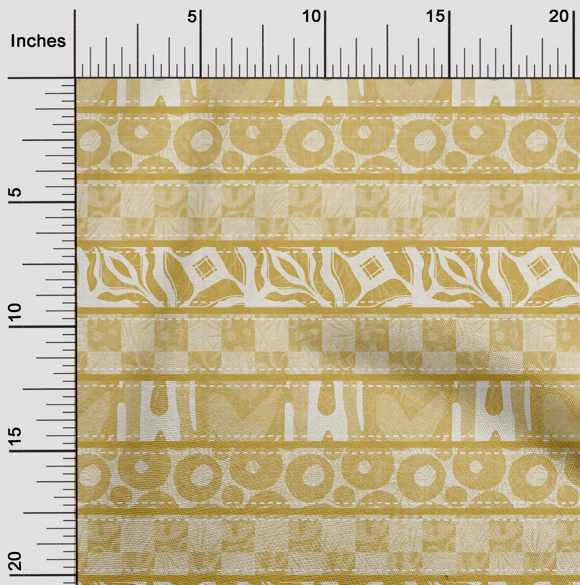 oneOone Polyester Spandex Yellow Batik Fabric - 56 Inch Wide DIY Clothing & Quilting Material for Asian Style Apparel, Home Decor, and Craft Projects | Perfect for Dresses, Scarves, and Cultural Costumes