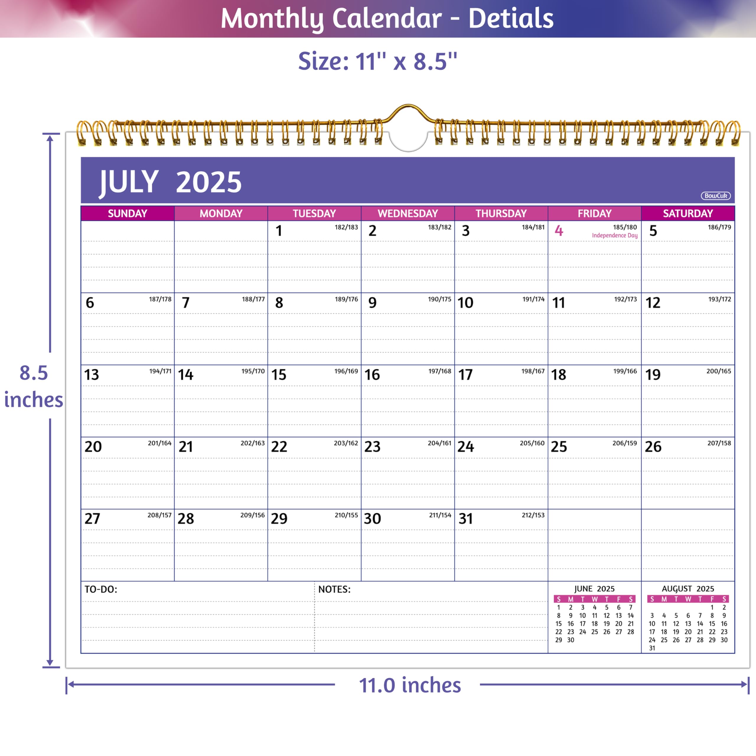 2025-2027 Wall Calendar | 2 Year Monthly Planner (July 2025 - June 2027) | 11