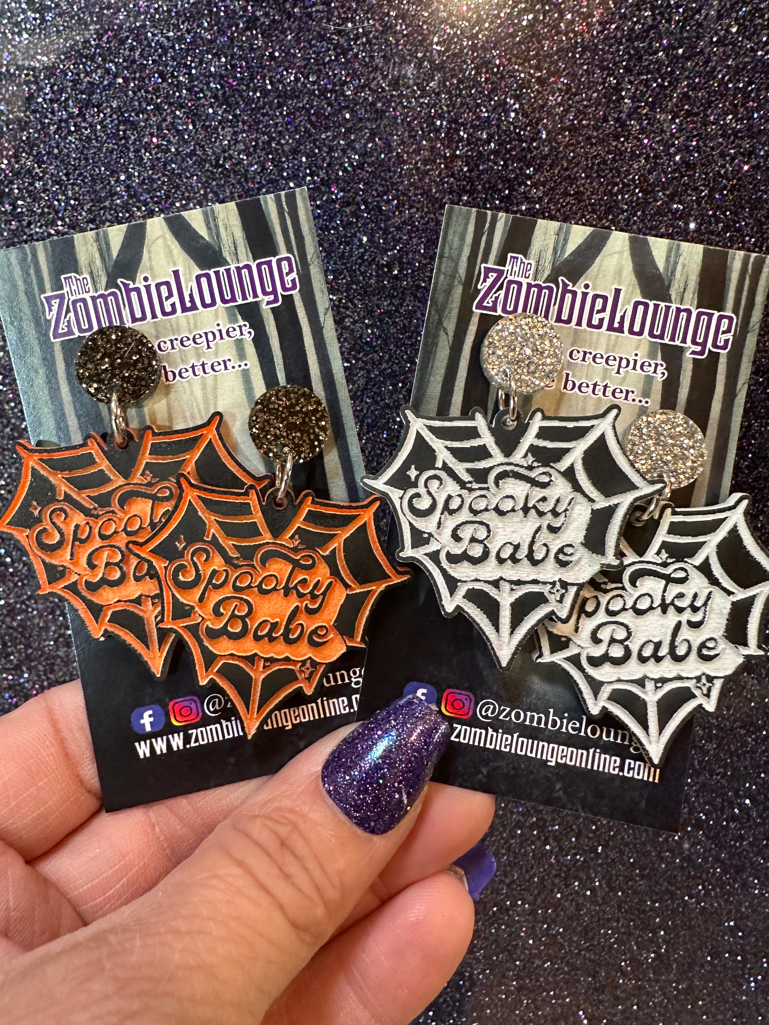 Spooky Babe Web Earrings - Gothic Halloween Jewelry for Women, Unique Spider Web Dangle Earrings - Perfect for Halloween Costumes, Cosplay, and Gothic Fashion Accessories