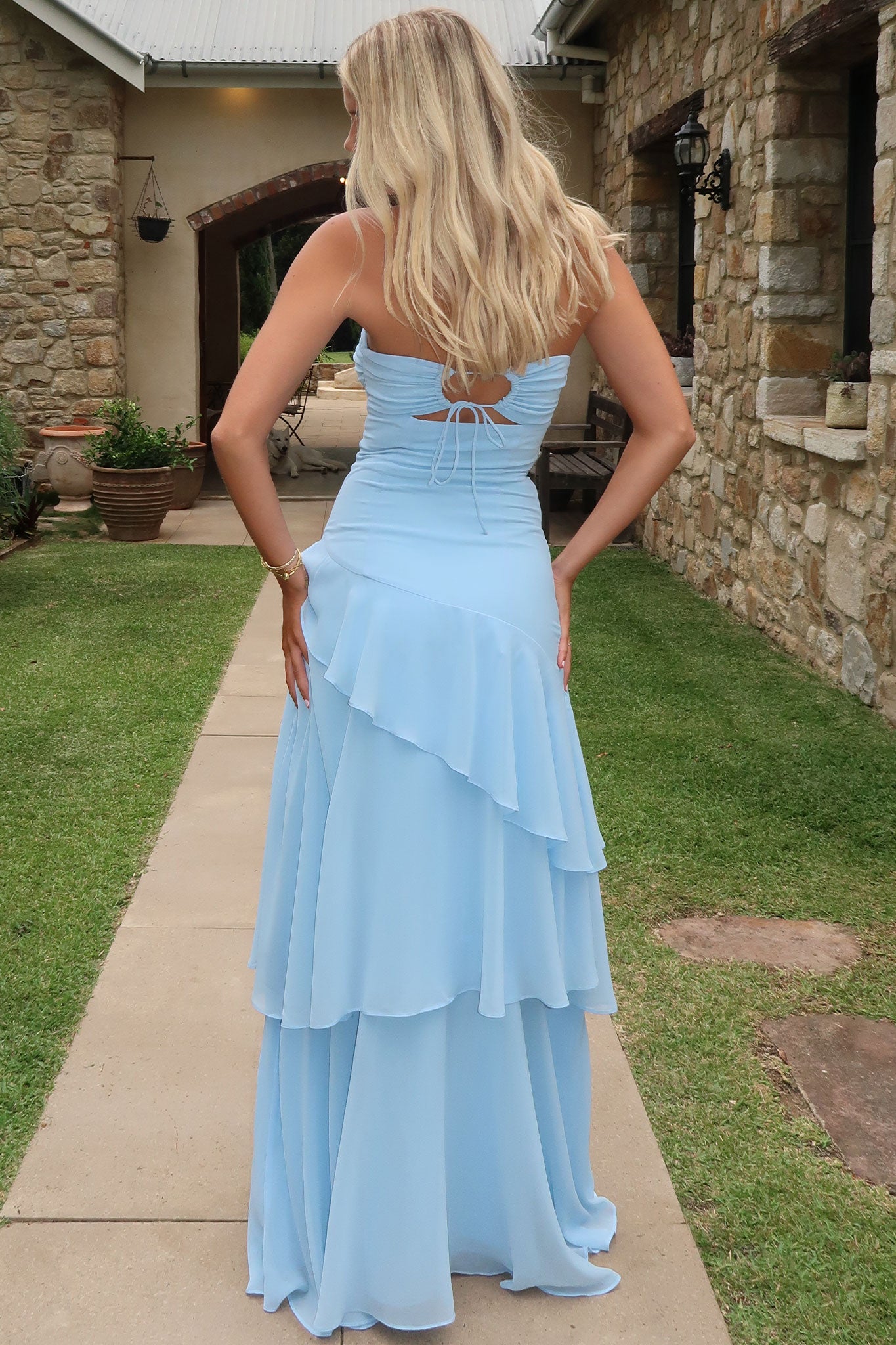Gretta Strapless Maxi Dress in Blue - Elegant Formal Gown for Weddings, Parties & Special Occasions | Women's Summer Evening Dress